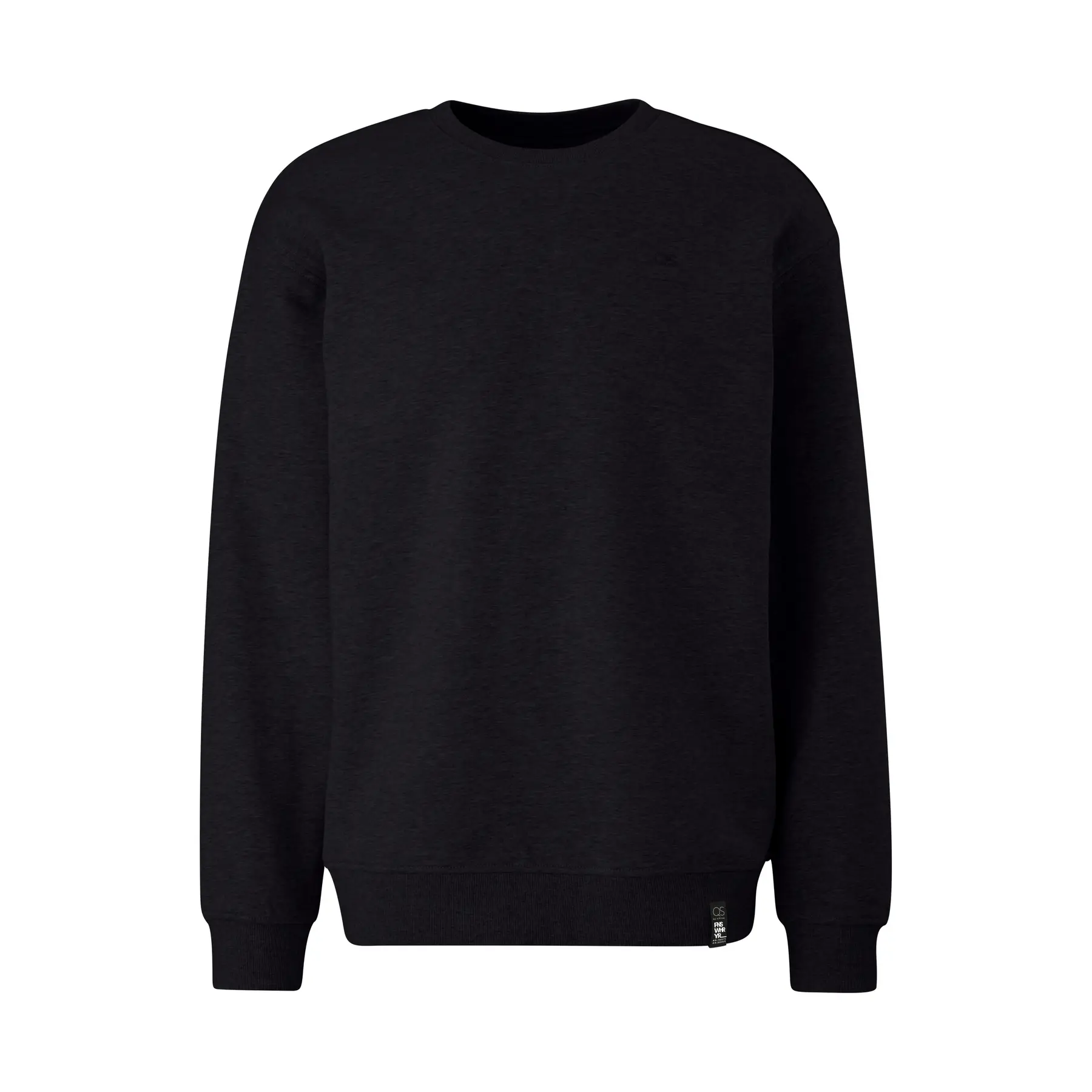 Chiné Sweatshirt mit herunterhängenden Schultern und gesticktem Logo QS