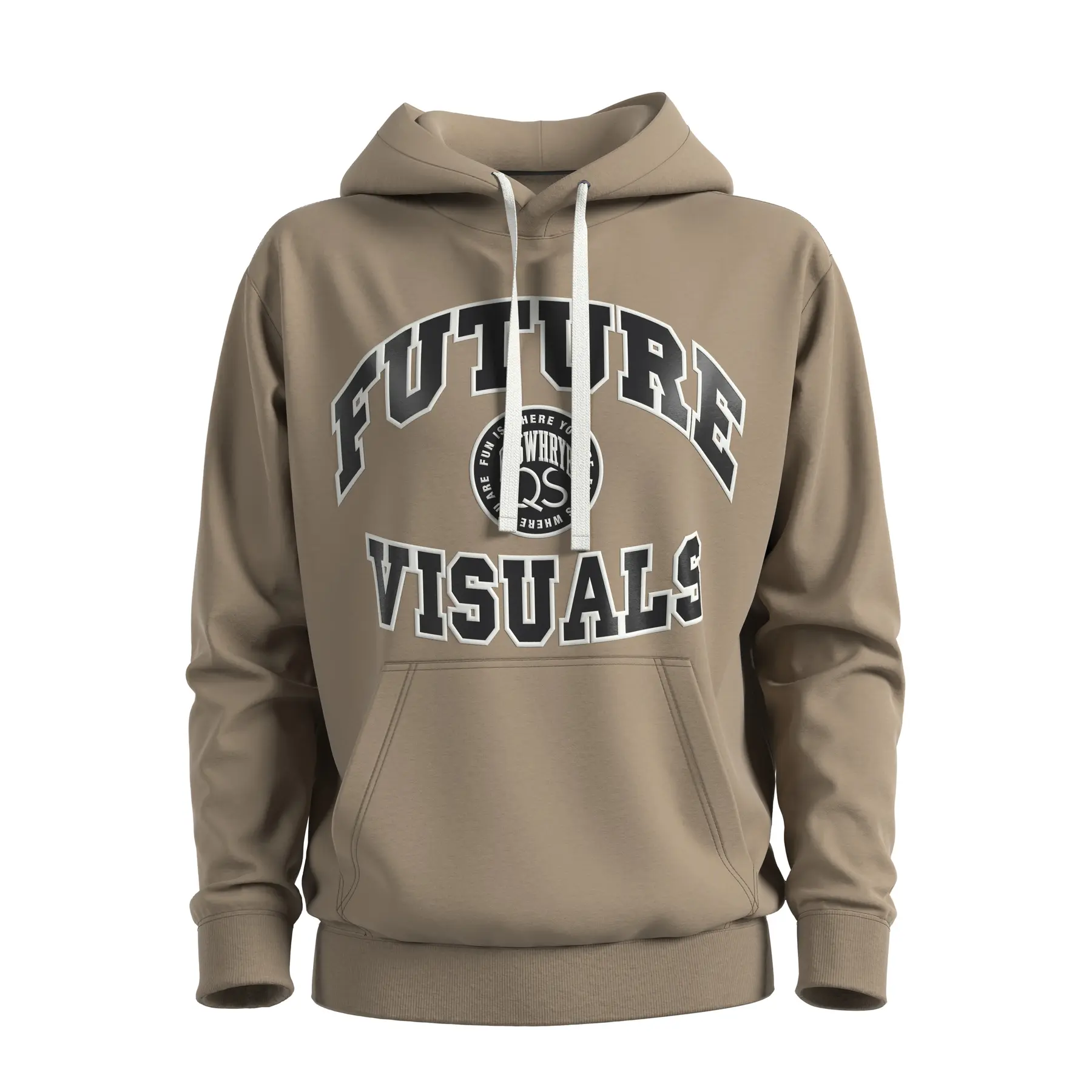 Hoodie Meliert Mit Druck Aus Baumwollmischung QS