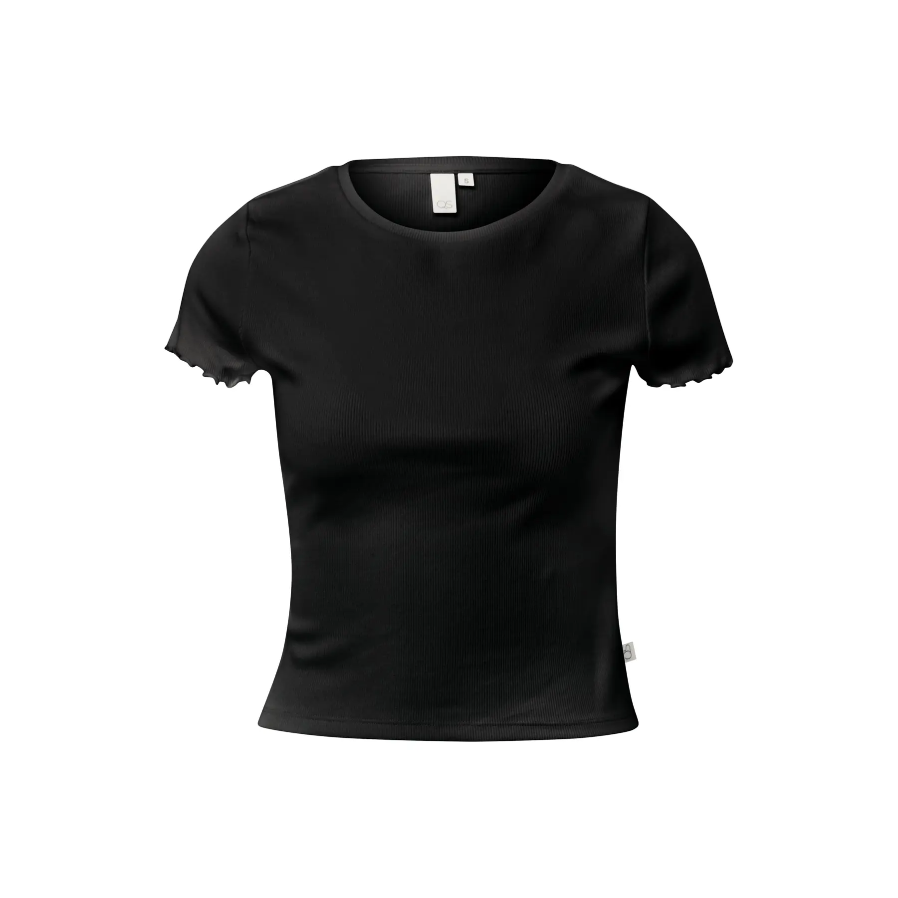 Geribbelde cropped T-shirt voor dames QS