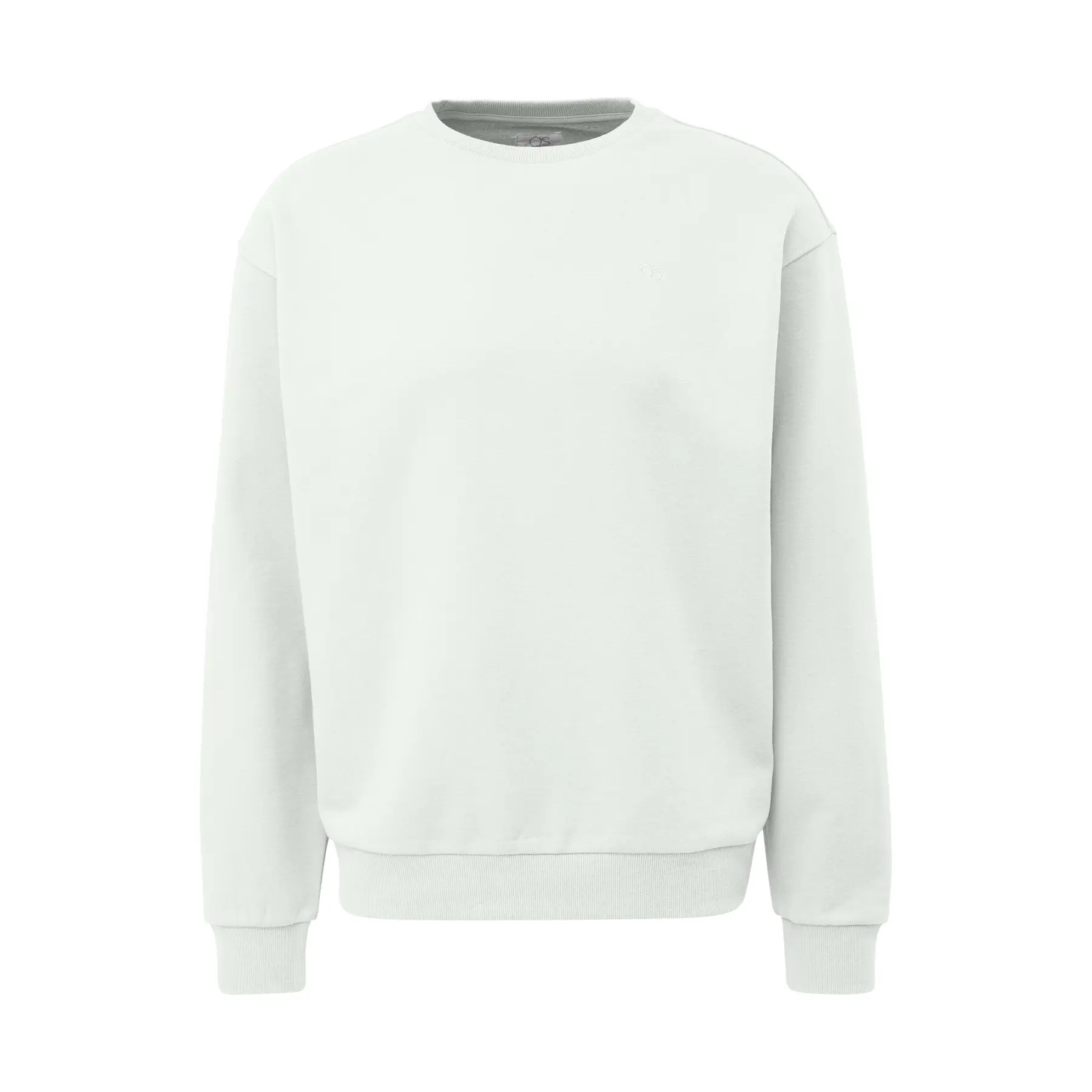 Rundhals sweatshirt mit gesticktem Logo QS