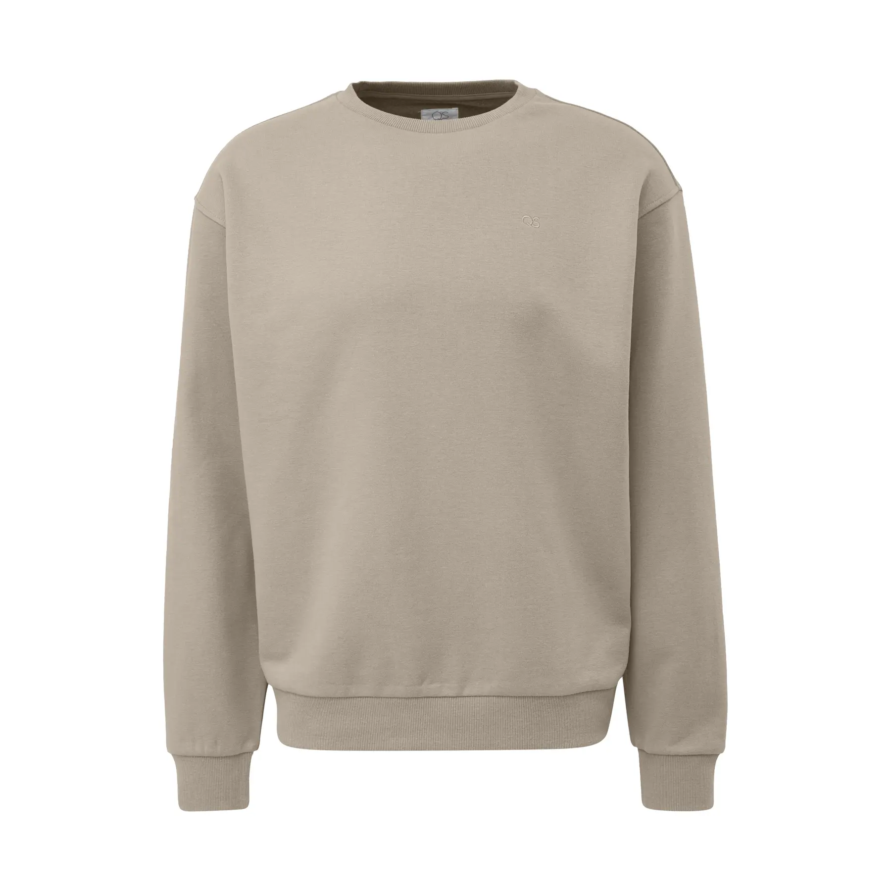 Round Neck Sweatshirt With Embroidered Logo Qs