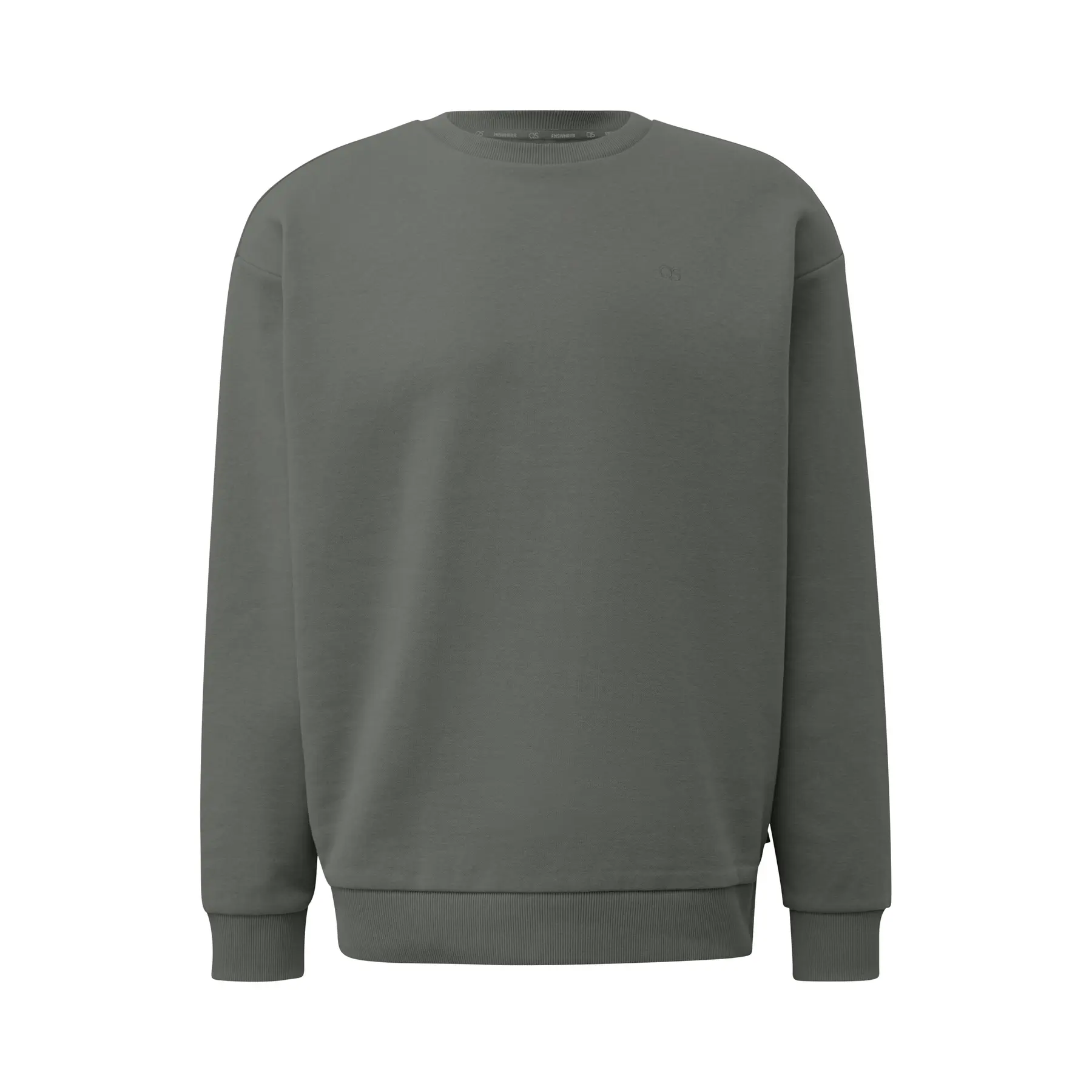 Round Neck Sweatshirt With Embroidered Logo Qs
