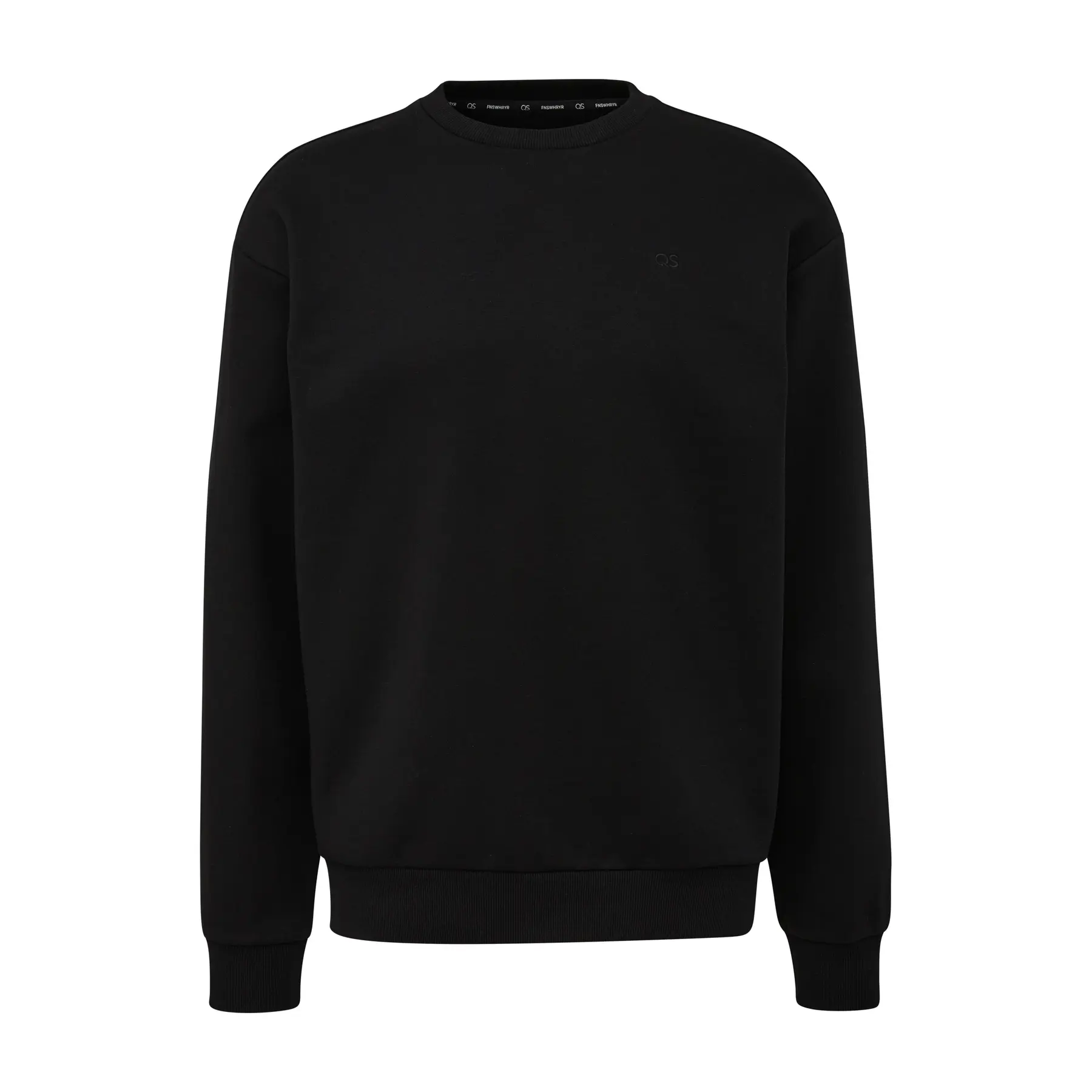 Rundhals sweatshirt mit gesticktem Logo QS
