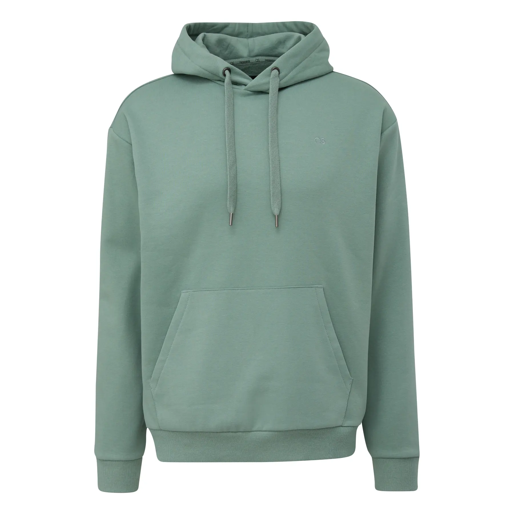 Oversized Kapuzenpullover mit gesticktem Logo QS