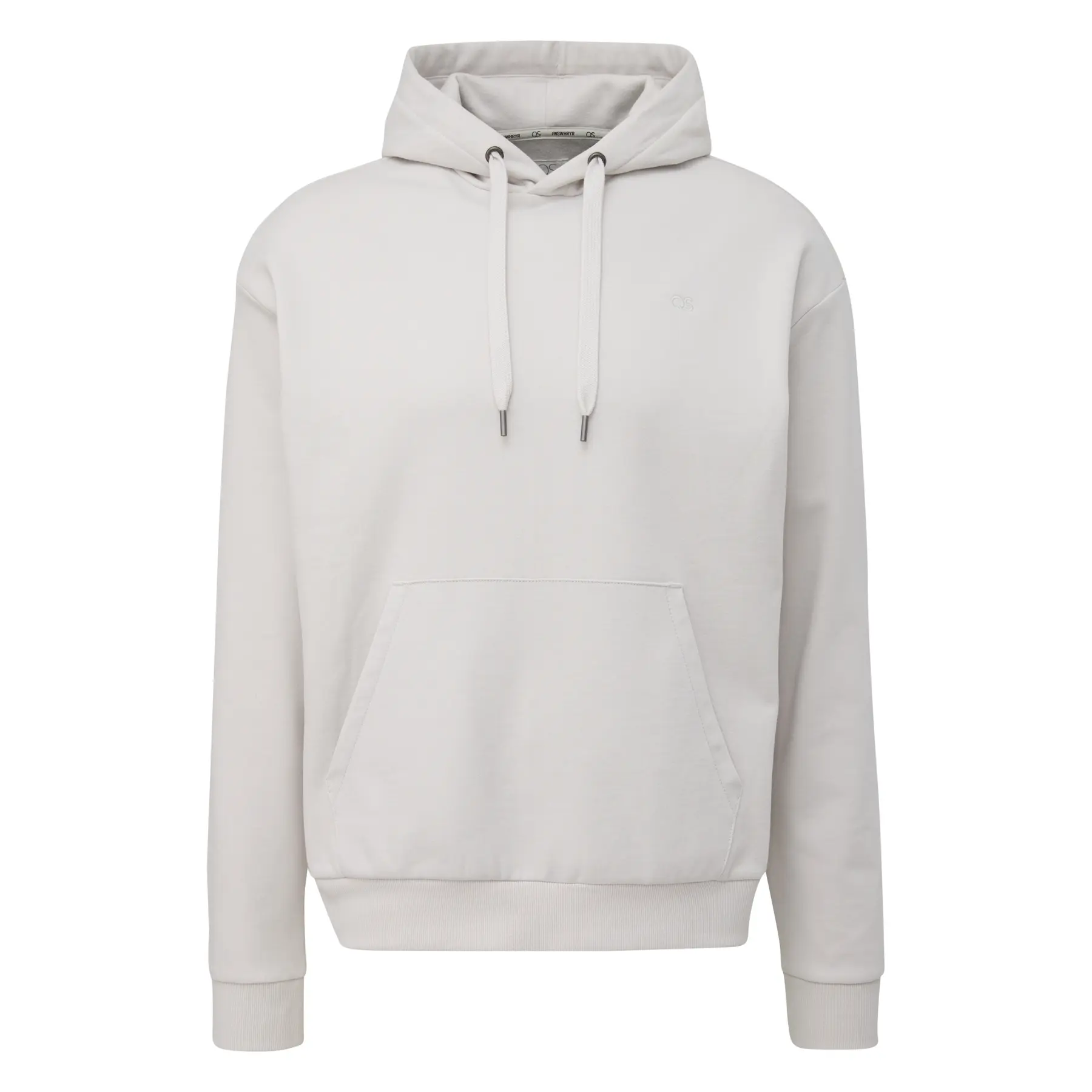 Kapuzensweatshirt mit gesticktem Logo und Kängurutasche QS