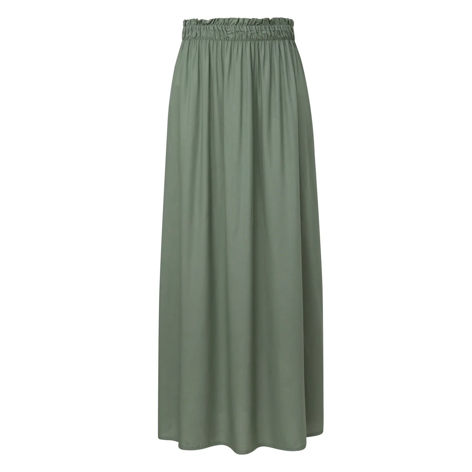 Gonna midi in viscosa a vita alta elastica donna