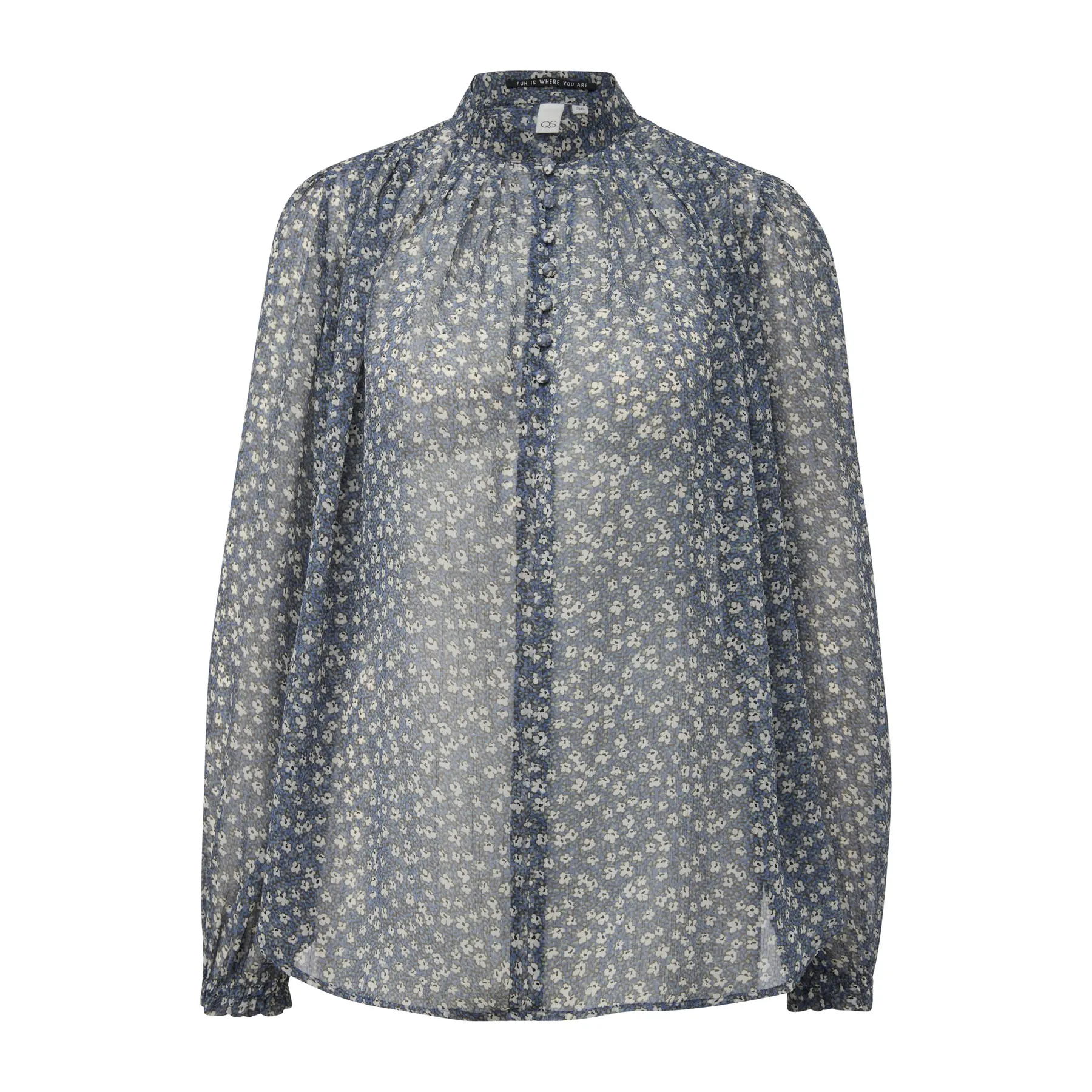 Semi-Sheer Chiffon Blouse For Women Qs
