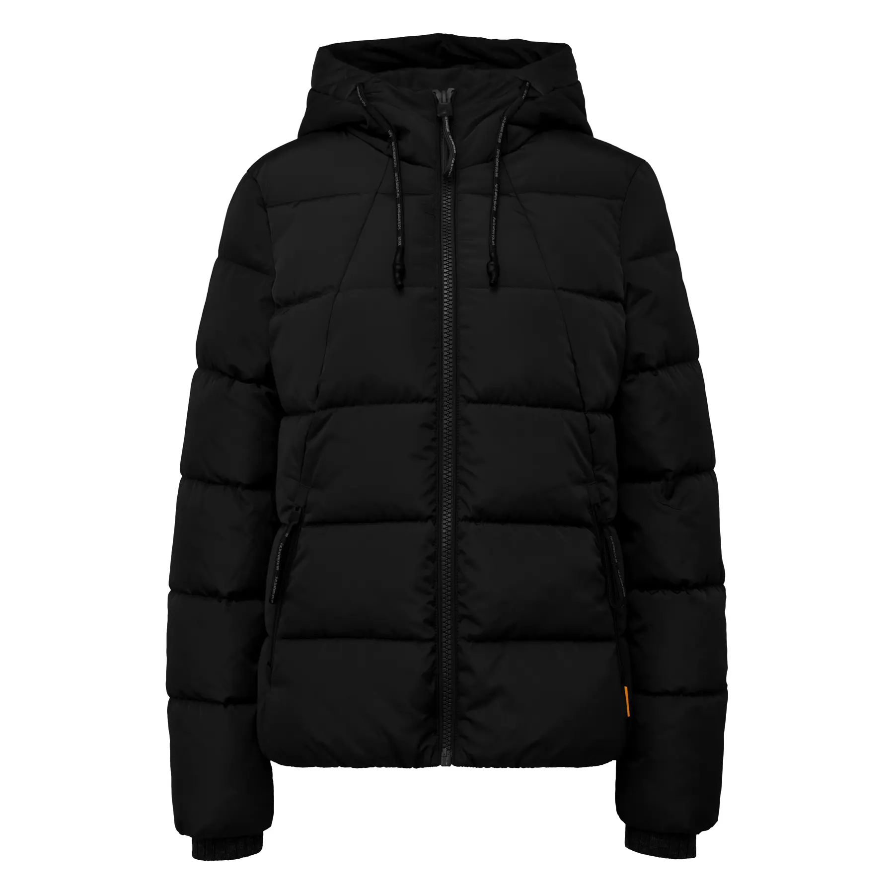 Damen Steppjacke mit Kapuze, Reißverschlusstaschen und Rippbündchen an den Ärmeln QS