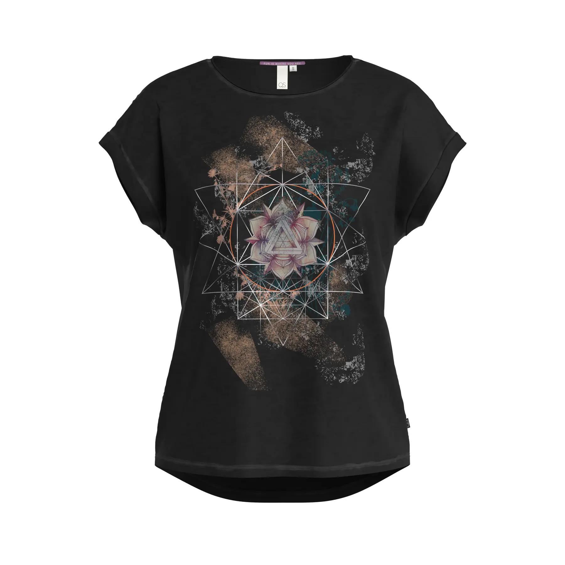 Damen T-Shirt aus Baumwolle mit Druck QS