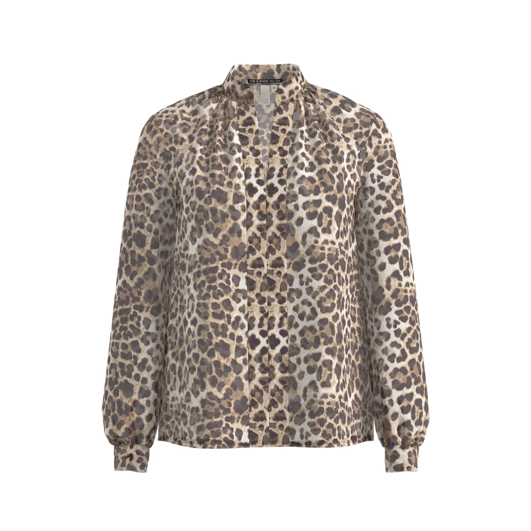 Zijdeachtige doorschijnende blouse dames QS