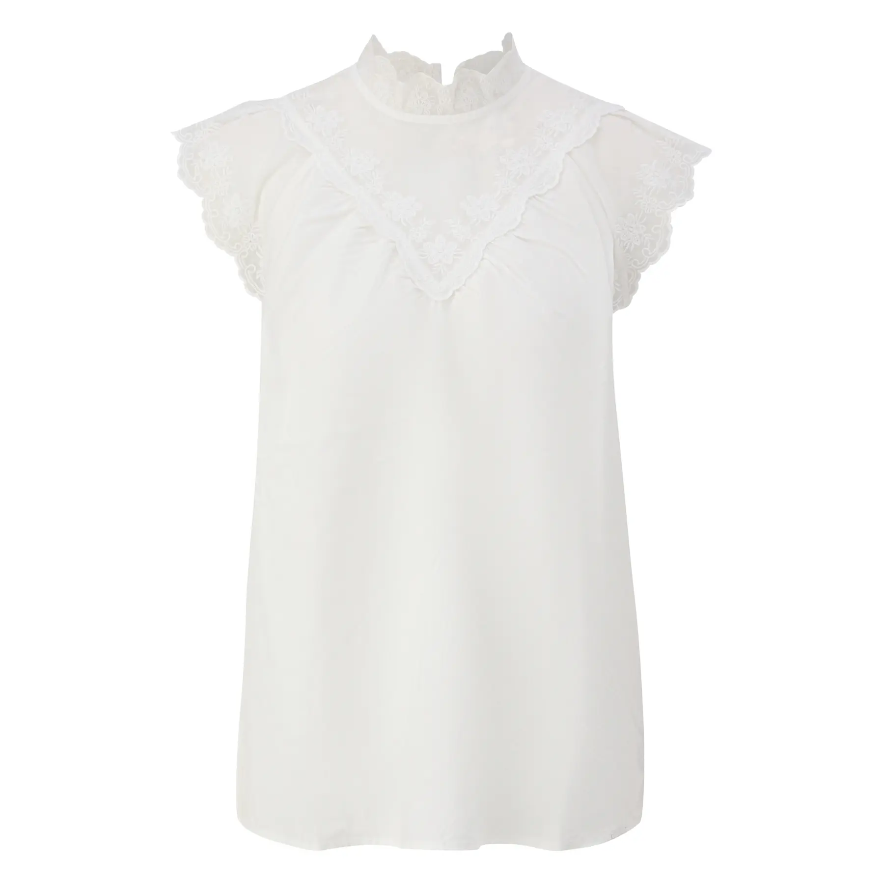 Bluse mit transparenten Einsätzen und Stickereien für Frauen QS