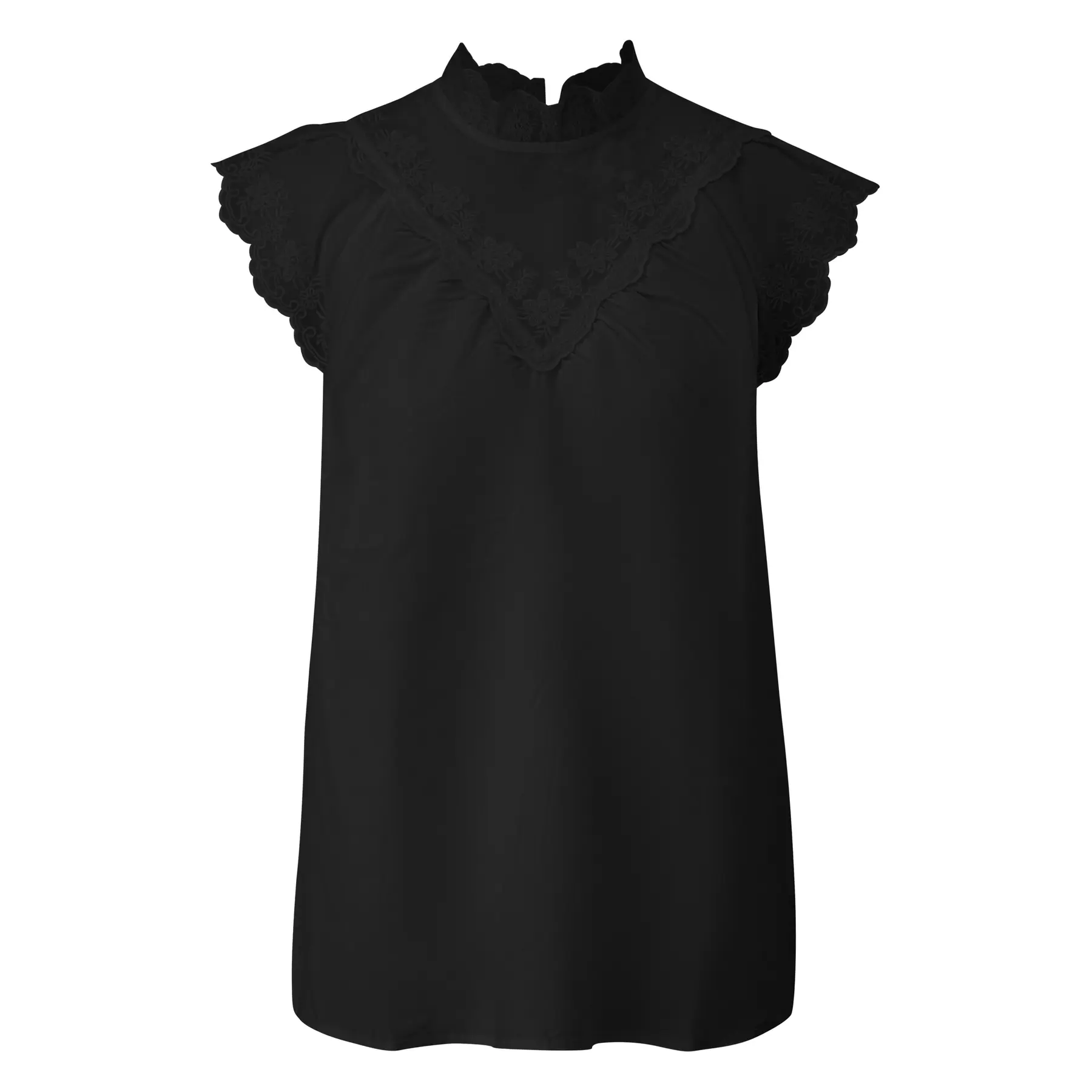 Bluse mit transparenten Einsätzen und Stickereien für Frauen QS