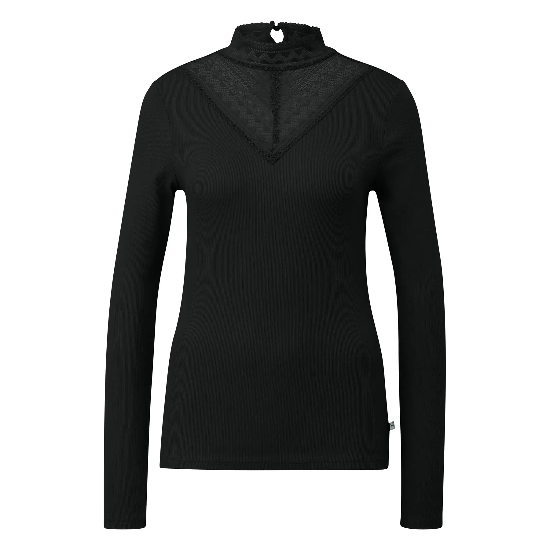 Langarm-T-Shirt mit Stehkragen Damen QS