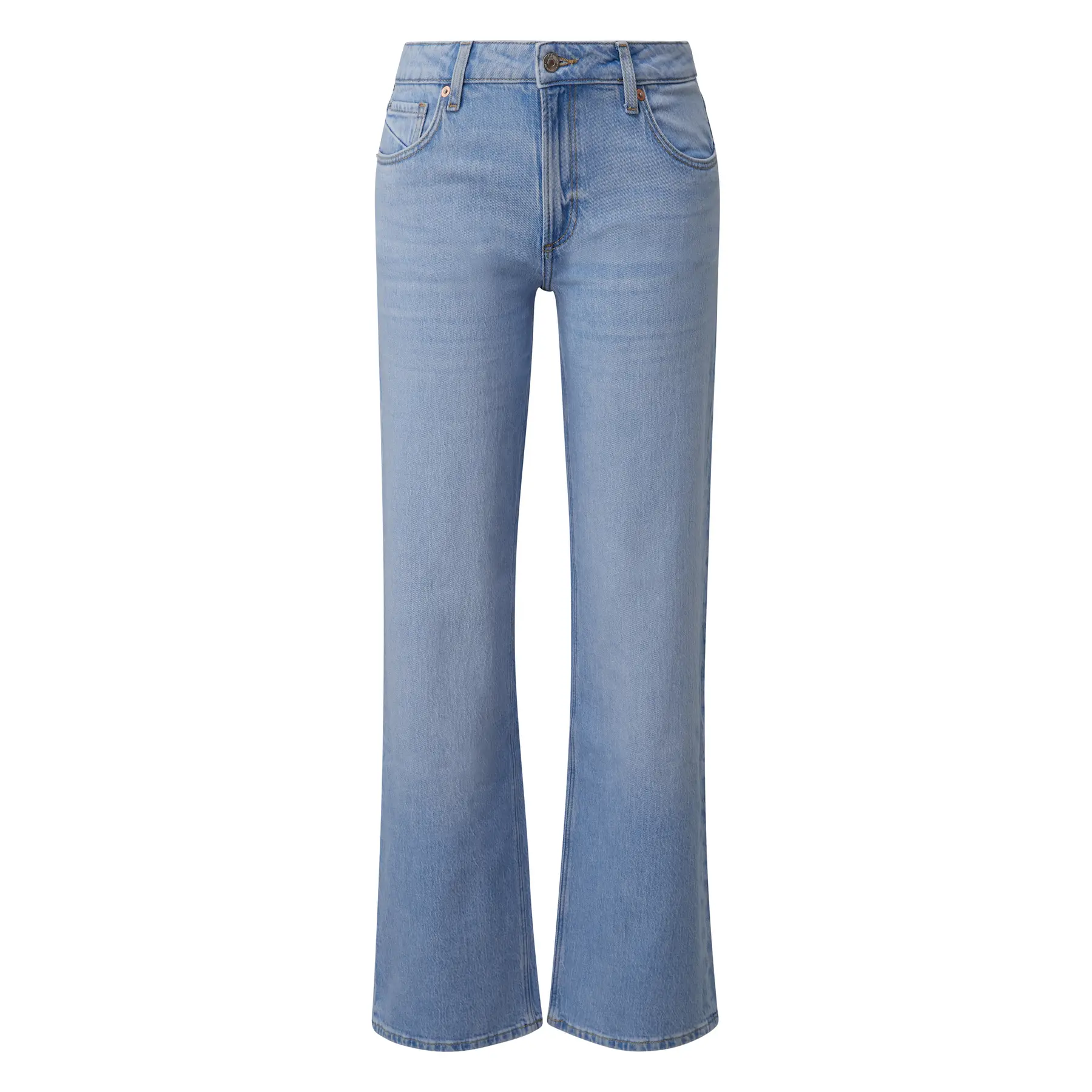 Leichte Dehnbare Mid-Rise Wide Leg Jeans für Frauen QS Catie