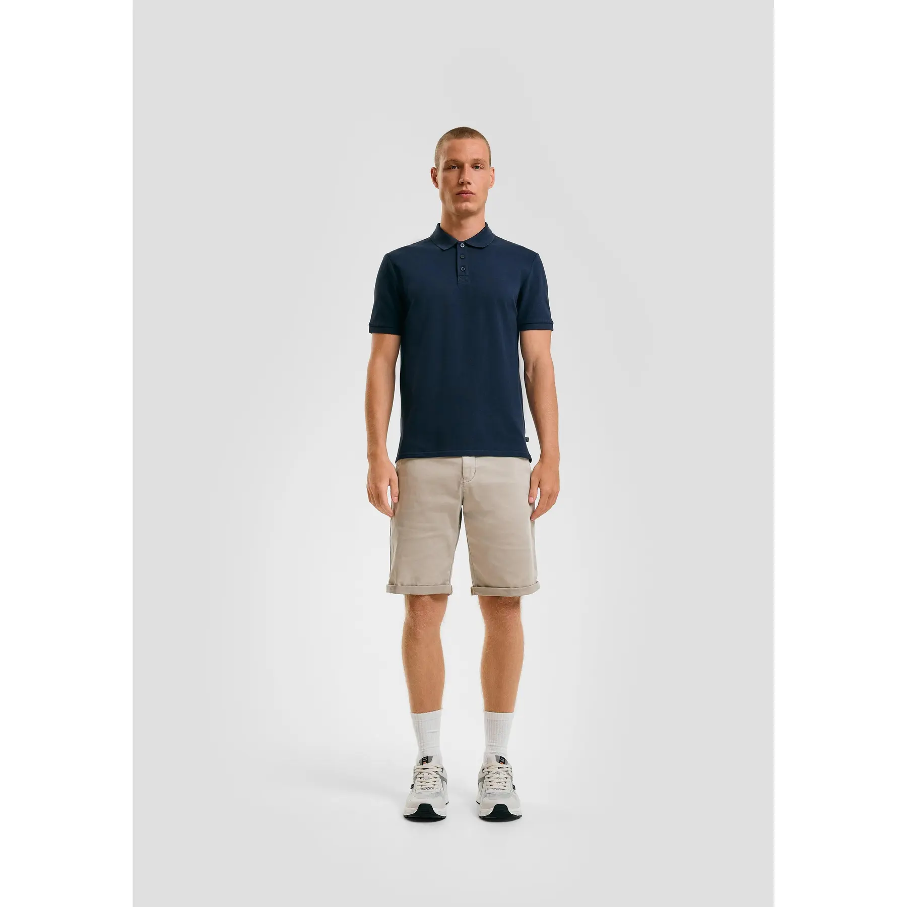 Short Chino Stil John aus Stretch-Baumwolle mit Umschlag QS