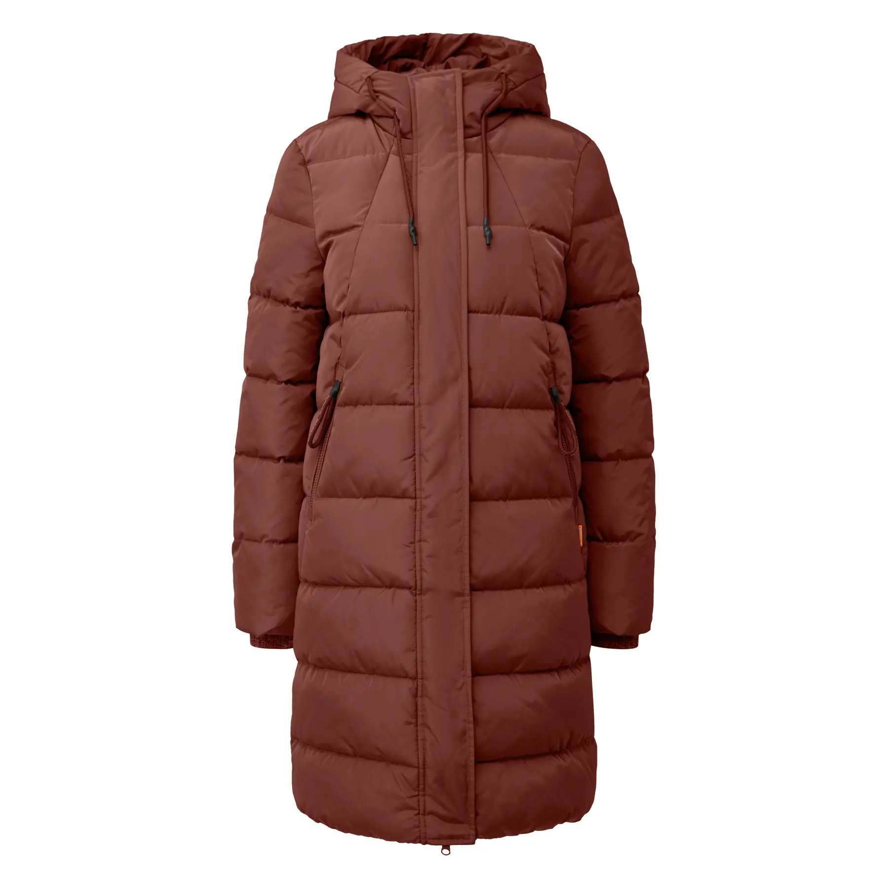 Damen Lange Gep padded Daunenjacke mit Kapuze QS