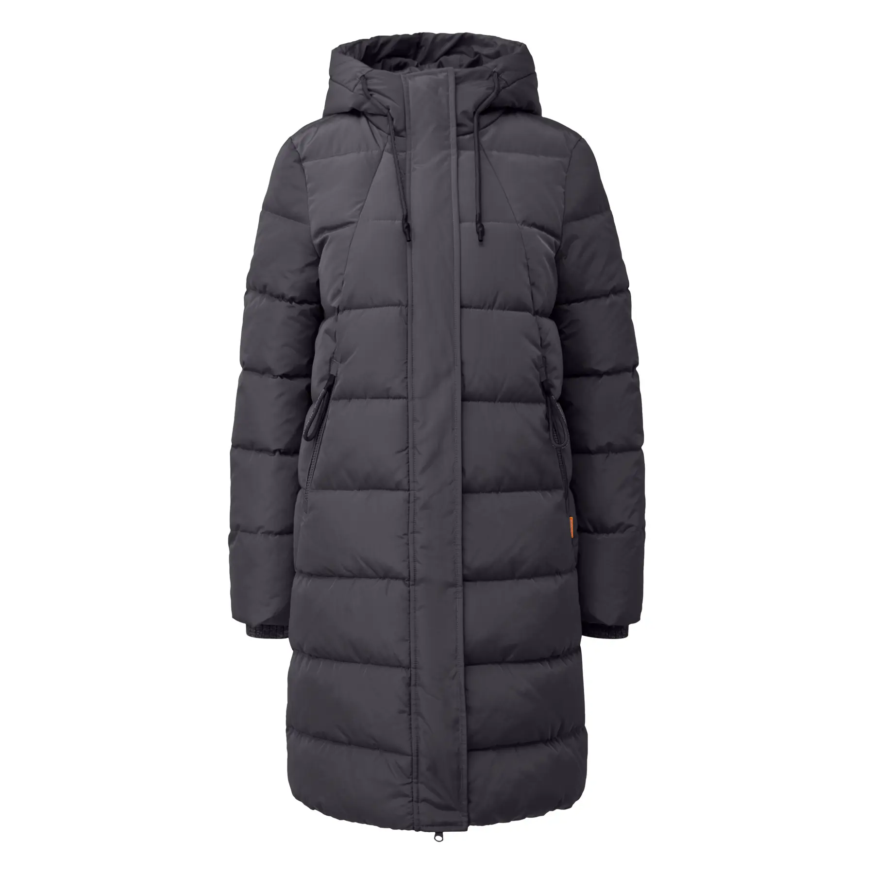 Damen Lange Gep Padded Daunenjacke Mit Kapuze Qs