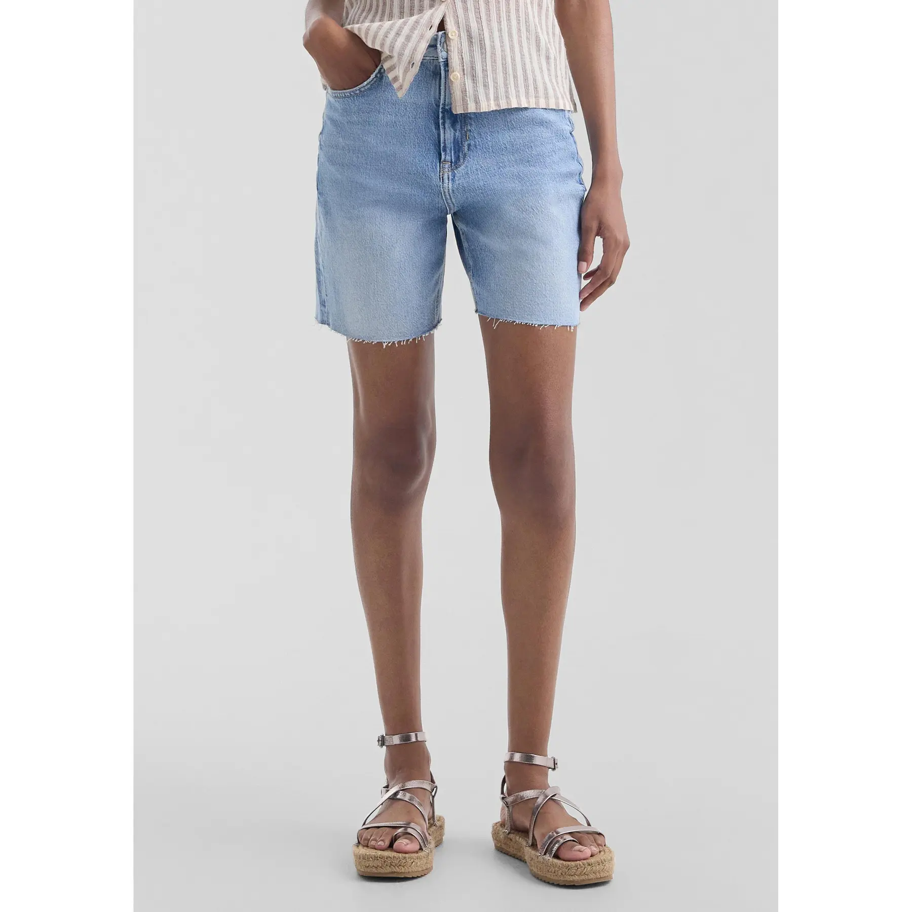 Mom-Jeans-Bermuda für Damen QS