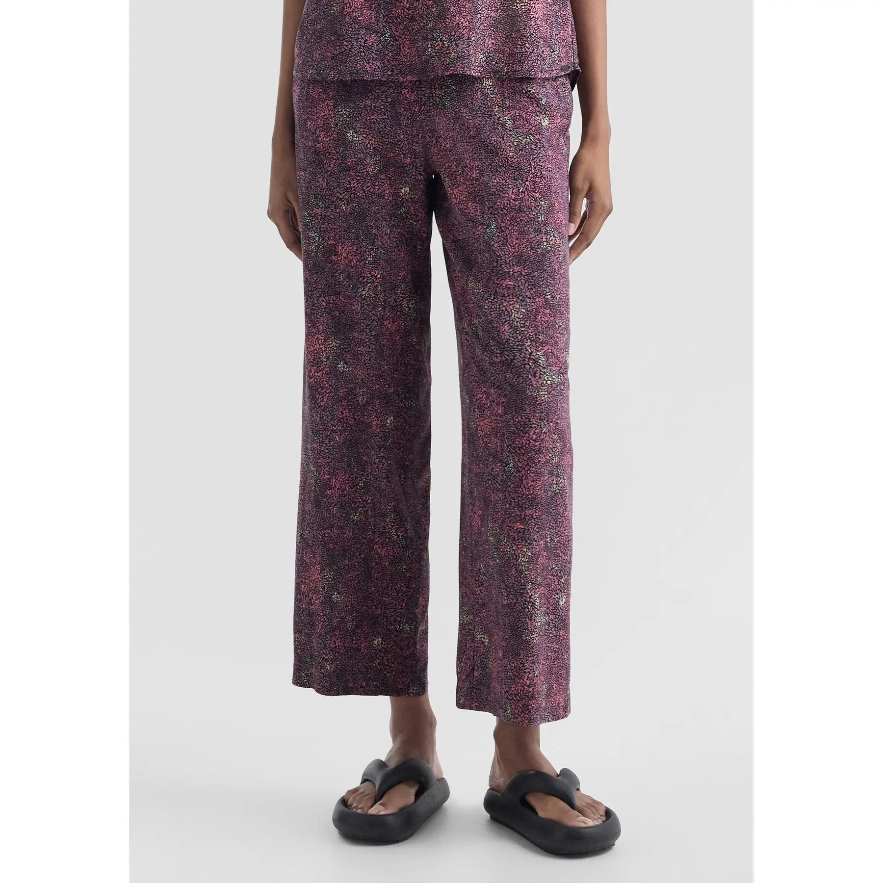 Hochgestellter, bedruckter Weitbein-Hose für Frauen QS