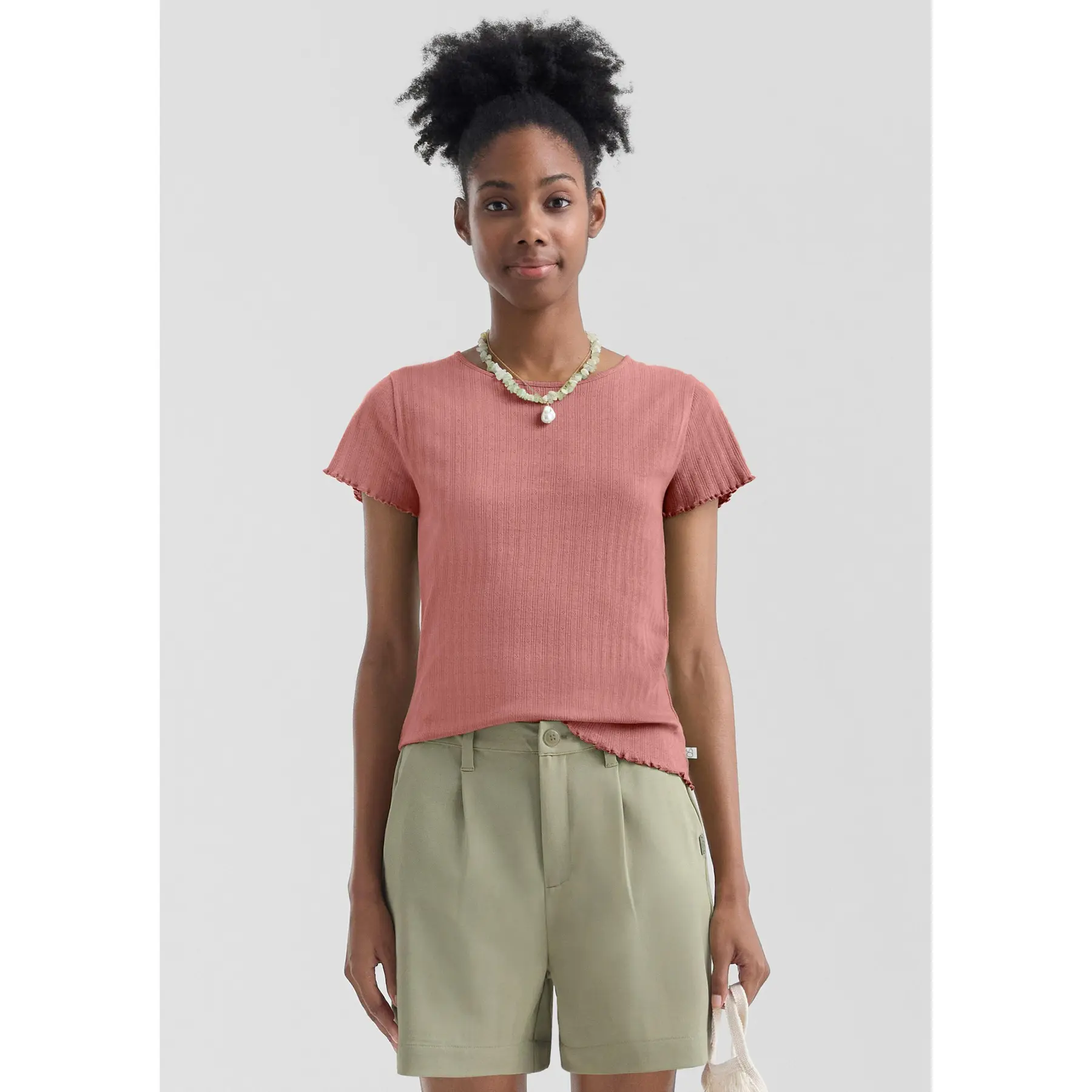 Ripp-T-Shirt für Damen QS