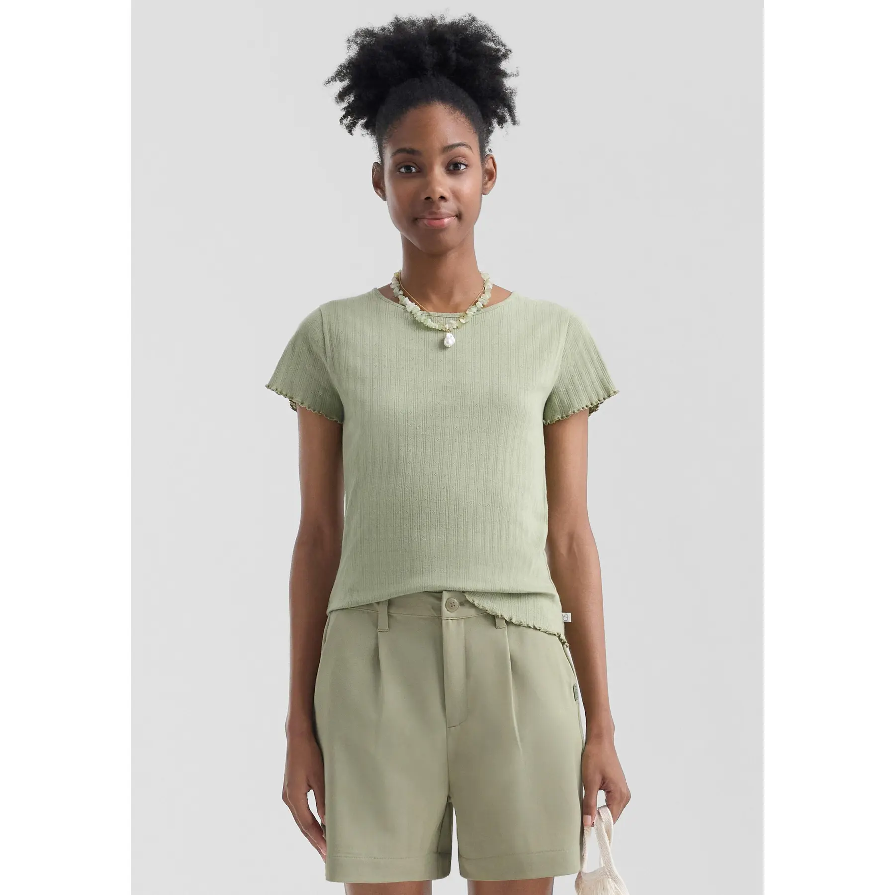 Ripp-T-Shirt für Damen QS