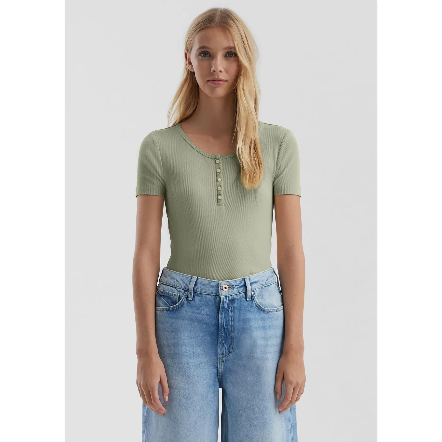 Damenbluse mit Knopfleiste QS