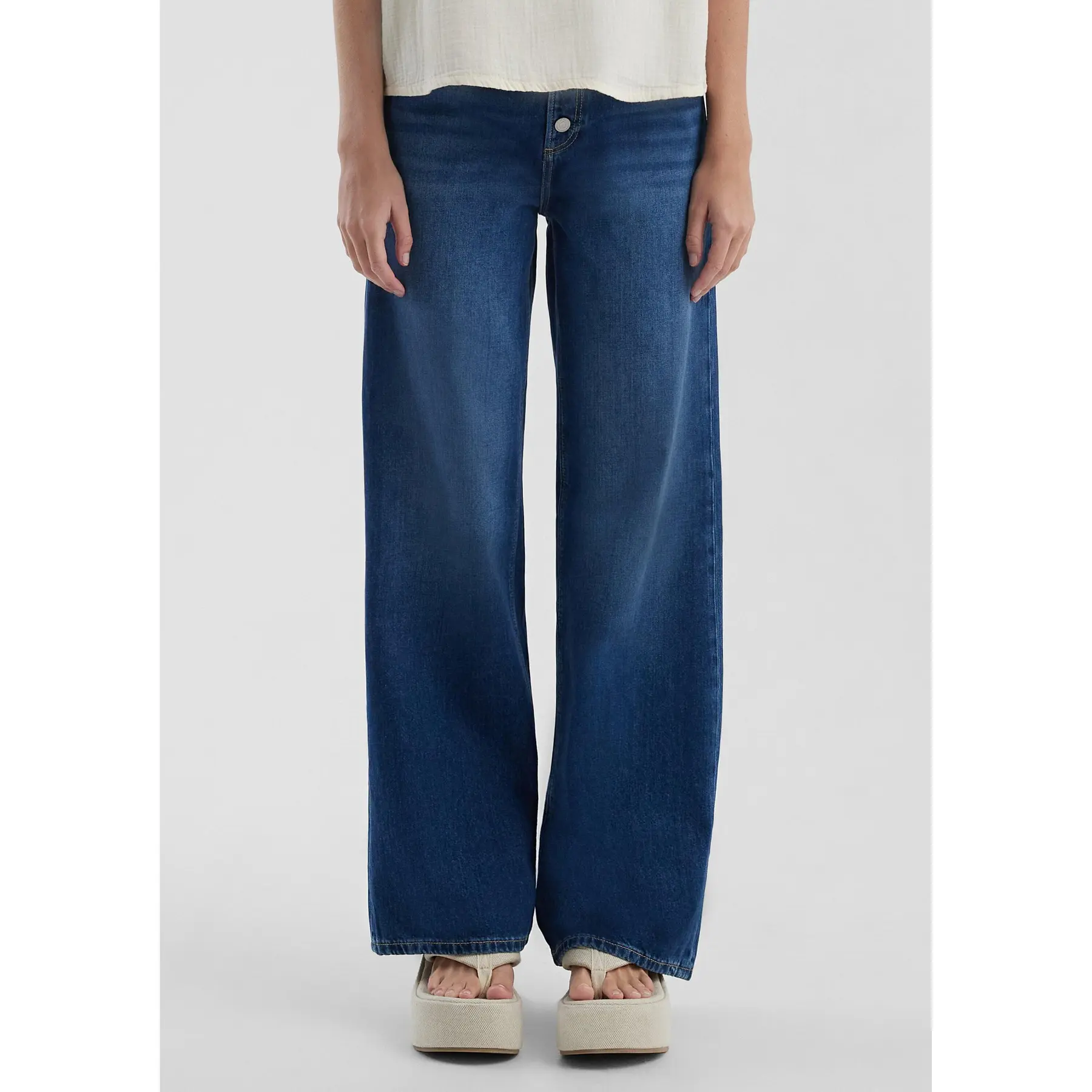 Hochtaillierte Wide Leg Jeans mit fünf Taschen für Damen QS