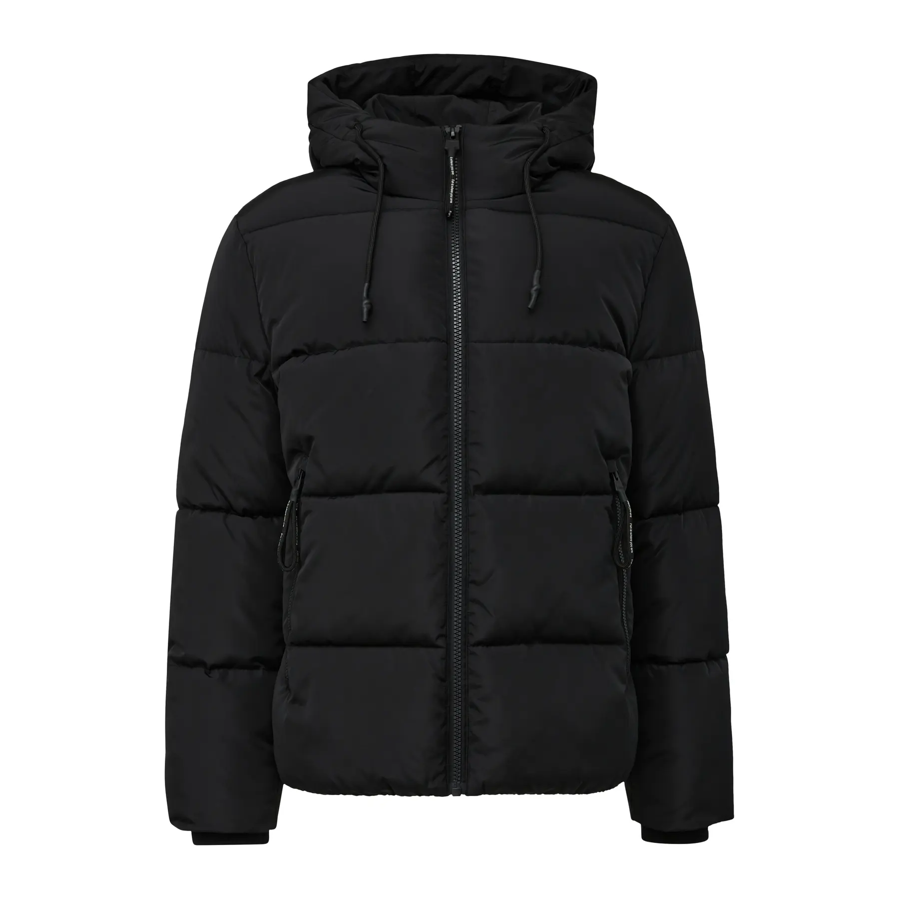 Steppjacke mit Kapuze und Reißverschlusstaschen QS