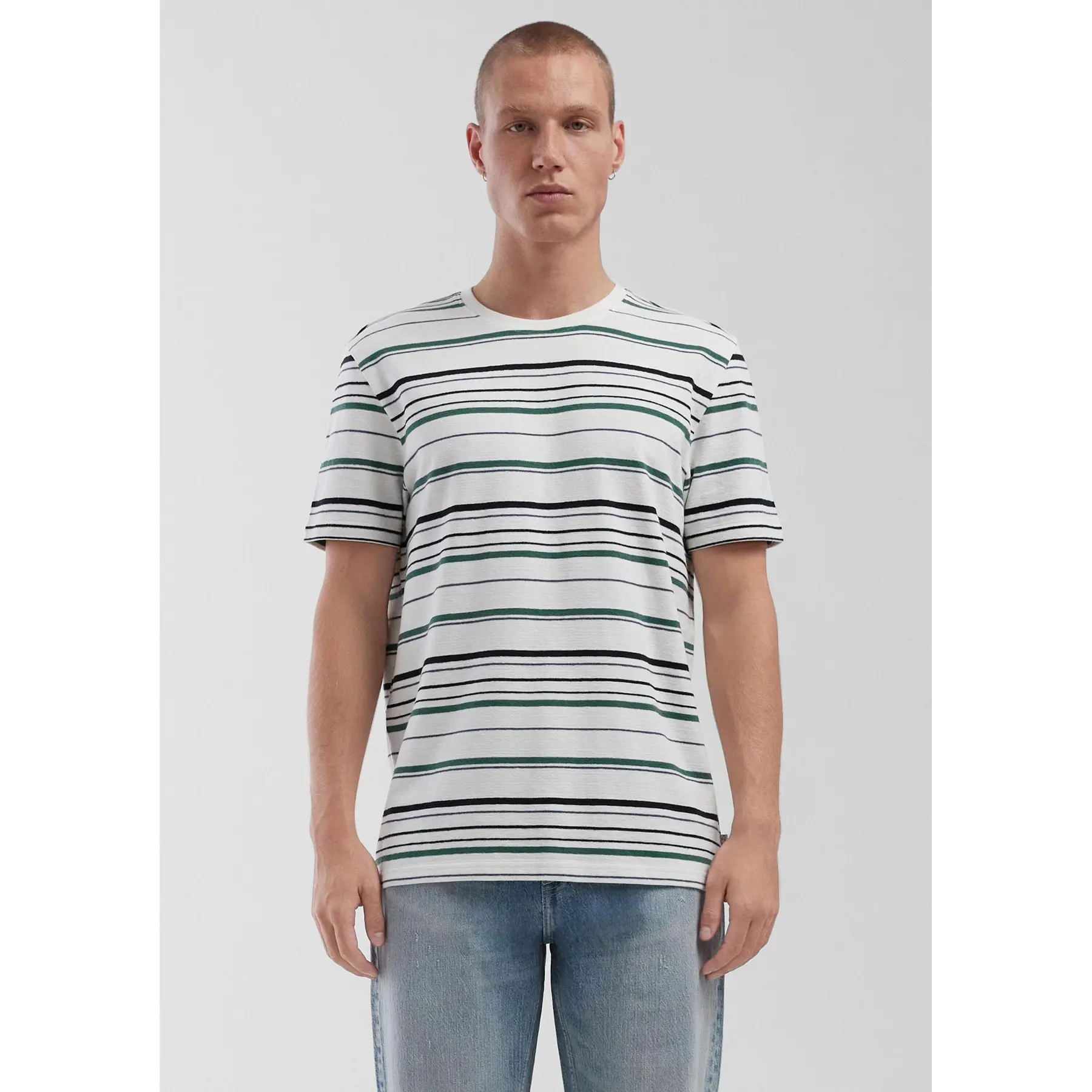 Gestreiftes Struktur-T-Shirt QS