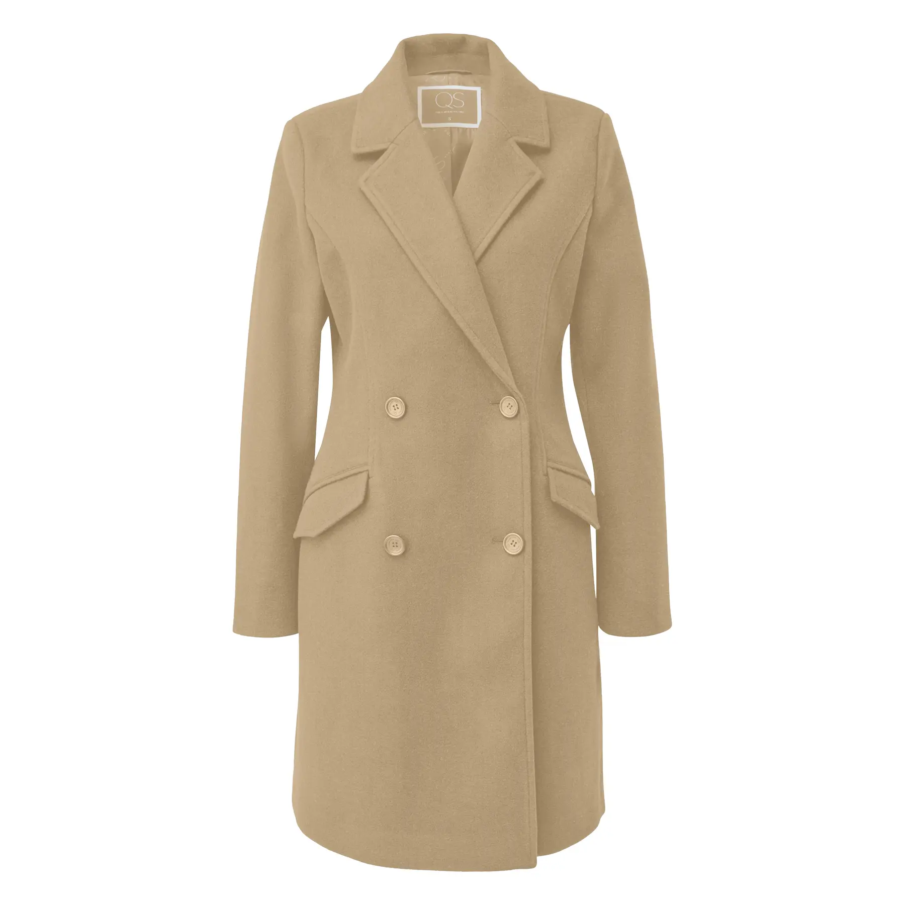 Wolloptik Reverskragen Blazer für Damen QS