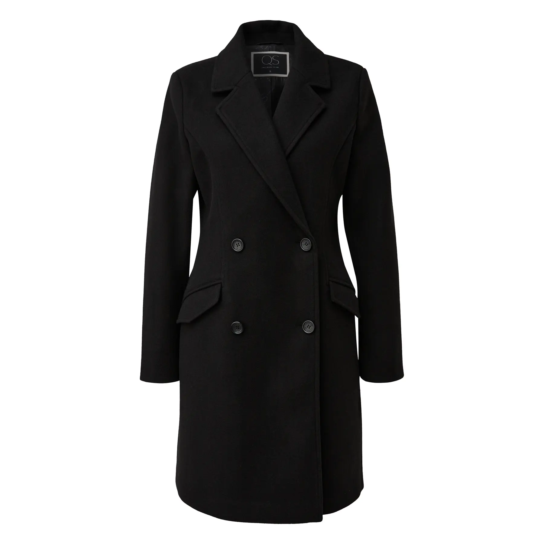 Wolloptik Reverskragen Blazer für Damen QS