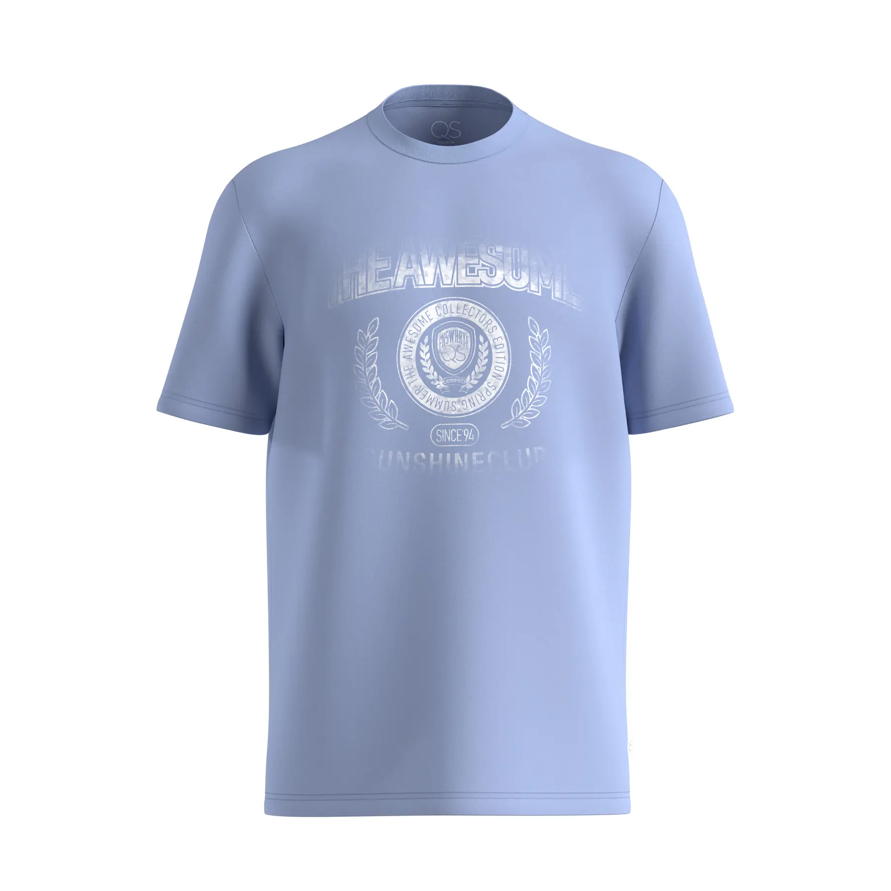 Basic T-Shirt mit Rundhalsausschnitt und Druck QS