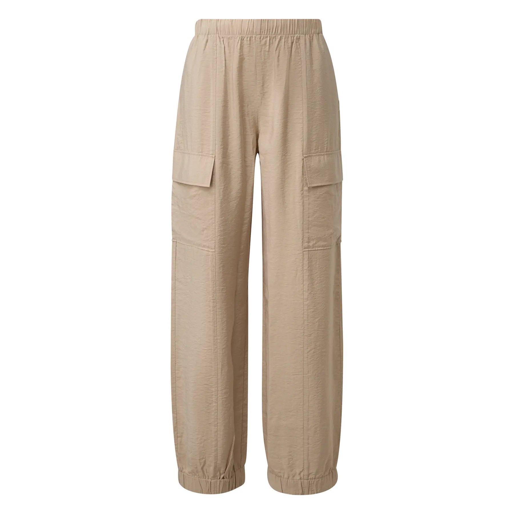 Hose Cargo Weit aus fließendem Satin-Viskose für Damen QS