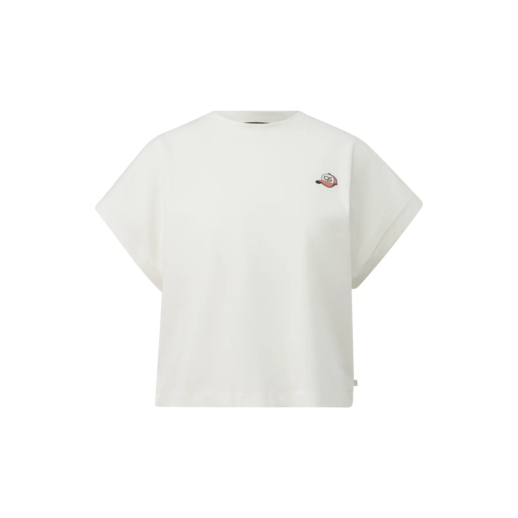 Q/S designed by - Dames t-shirt - Maat XS - Vrouwen - wit - katoen