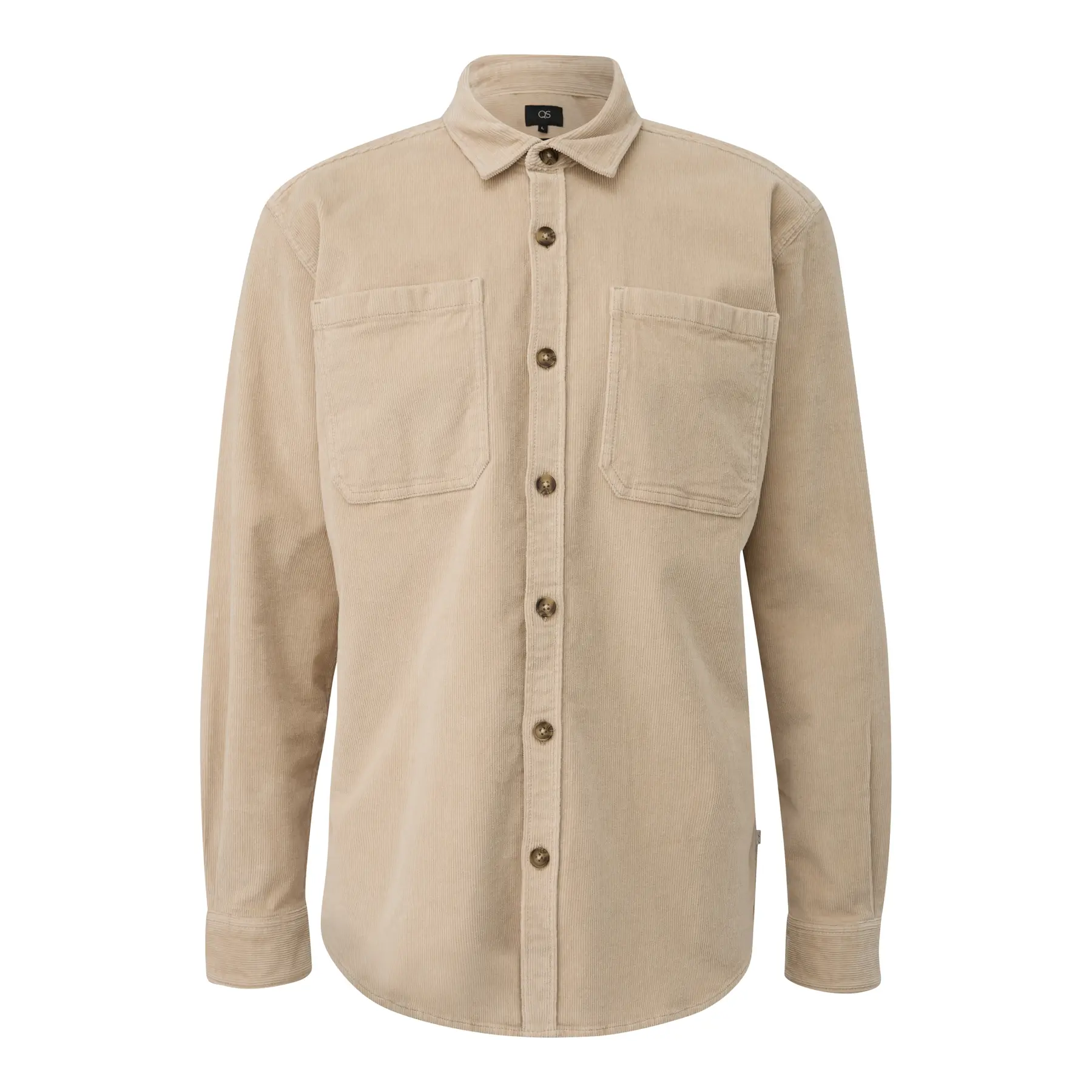 Long Sleeve Corduroy Overshirt With Pockets Qs