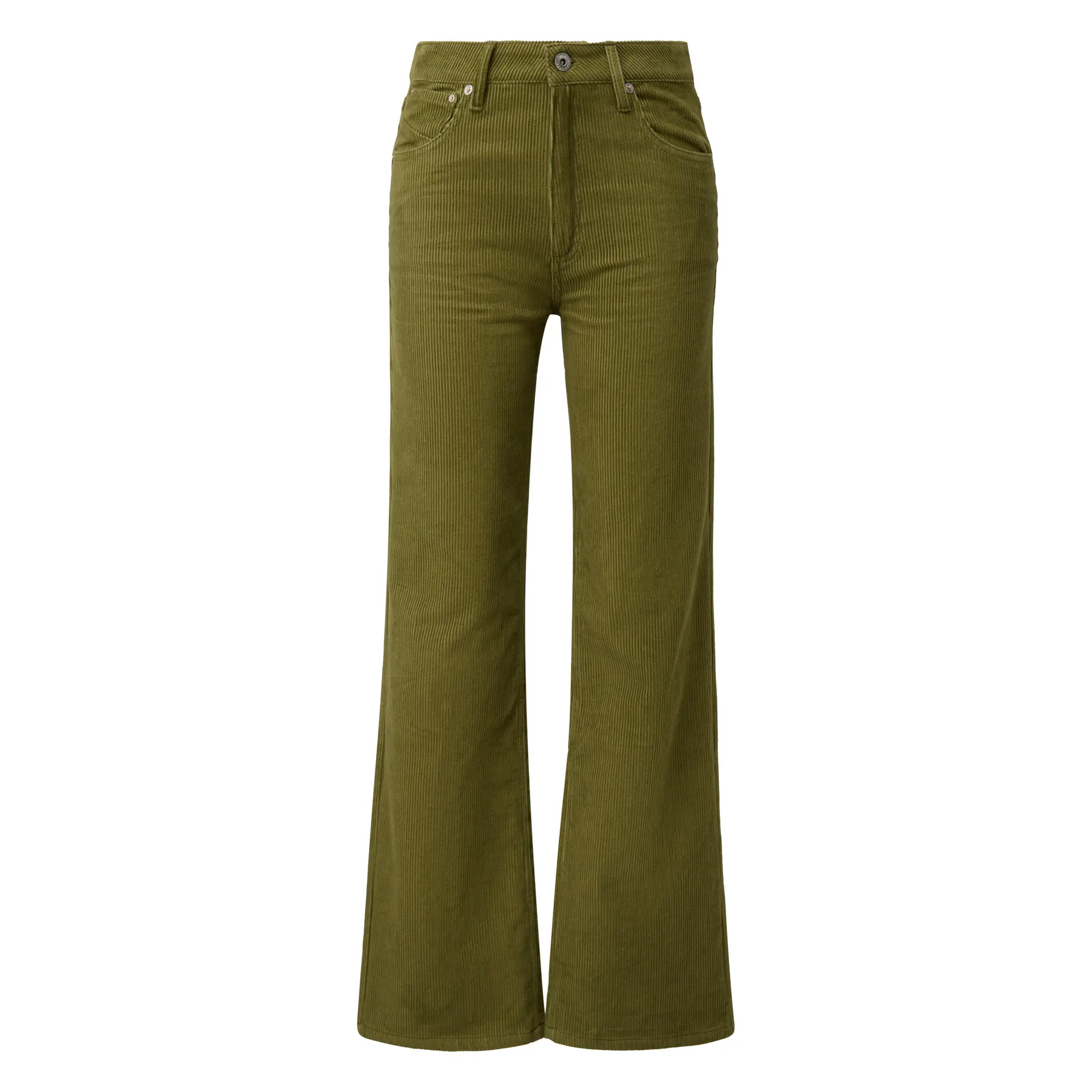 Hochtaillierte Damen Weite Cordhose QS