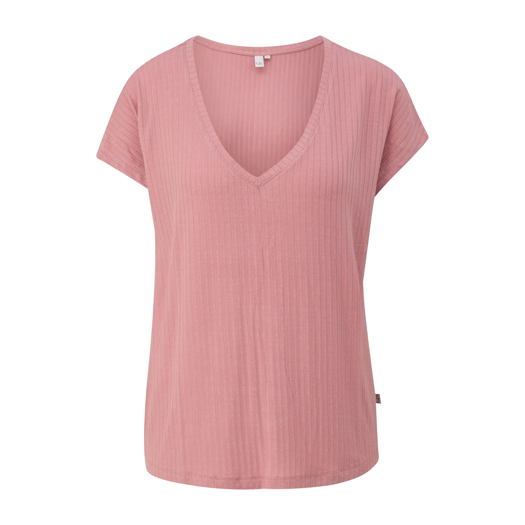 Damen T-Shirt mit V-Ausschnitt und Fledermausärmeln QS
