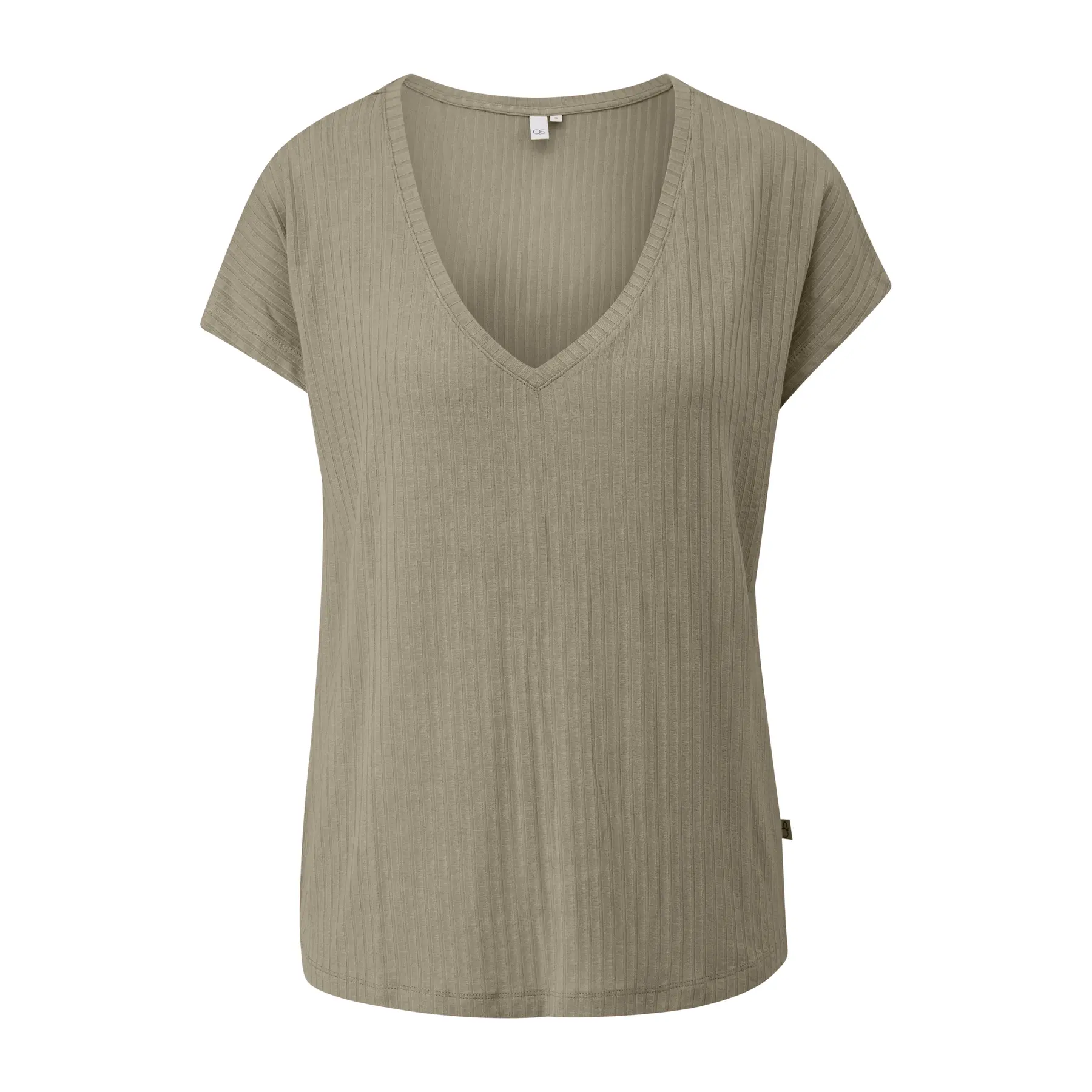 Damen T-Shirt mit V-Ausschnitt und Fledermausärmeln QS