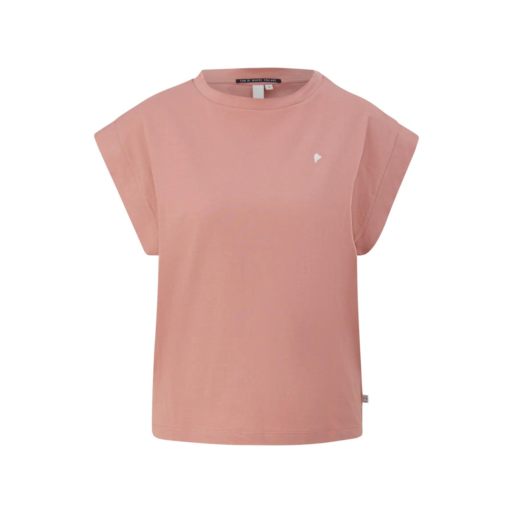 Rundhals T-Shirt mit Stickerei für Damen QS