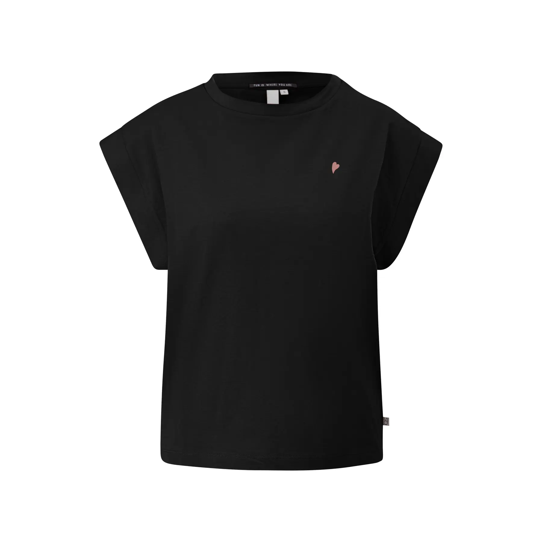 Rundhals T-Shirt mit Stickerei für Damen QS