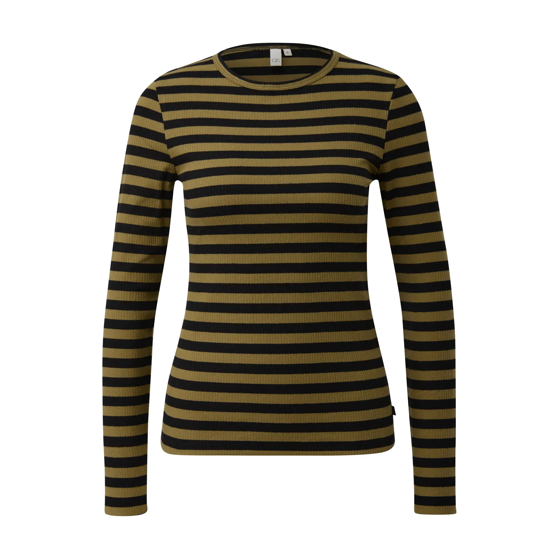 Langarm-Shirt mit horizontalem Streifenmuster für Damen QS