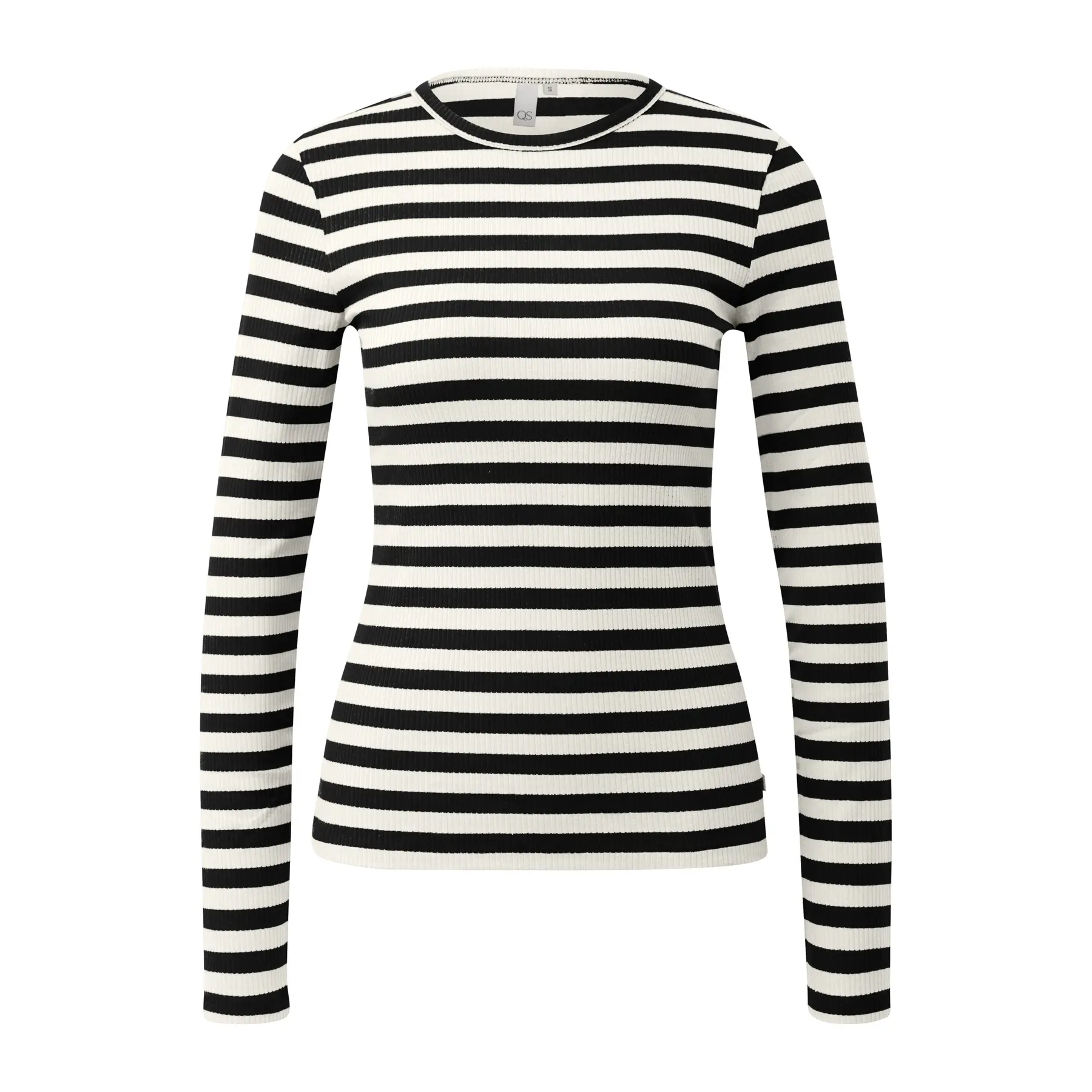 Langarm-Shirt mit horizontalem Streifenmuster für Damen QS
