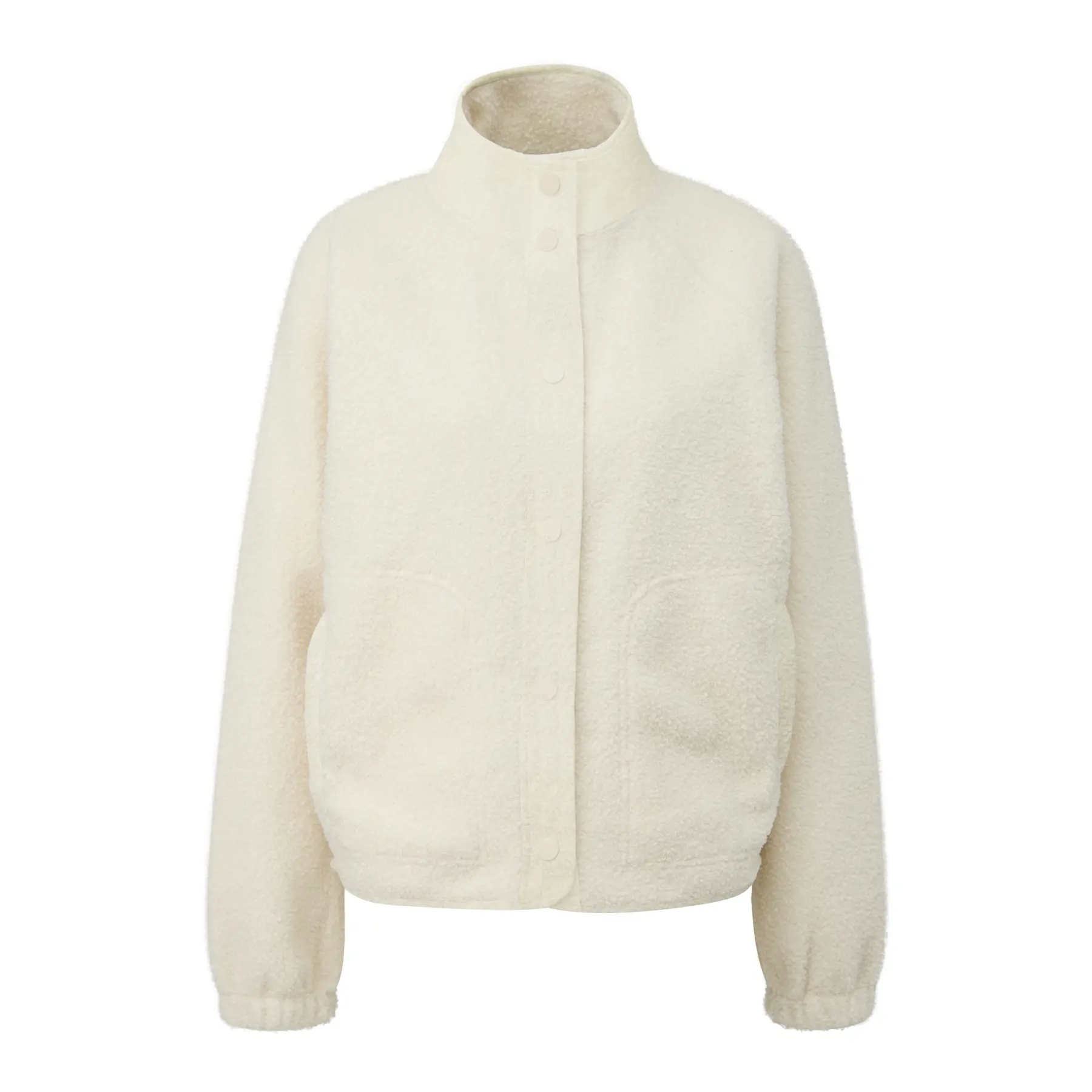 Fleece-Effekt Sweatshirt mit Stehkragen für Frauen QS