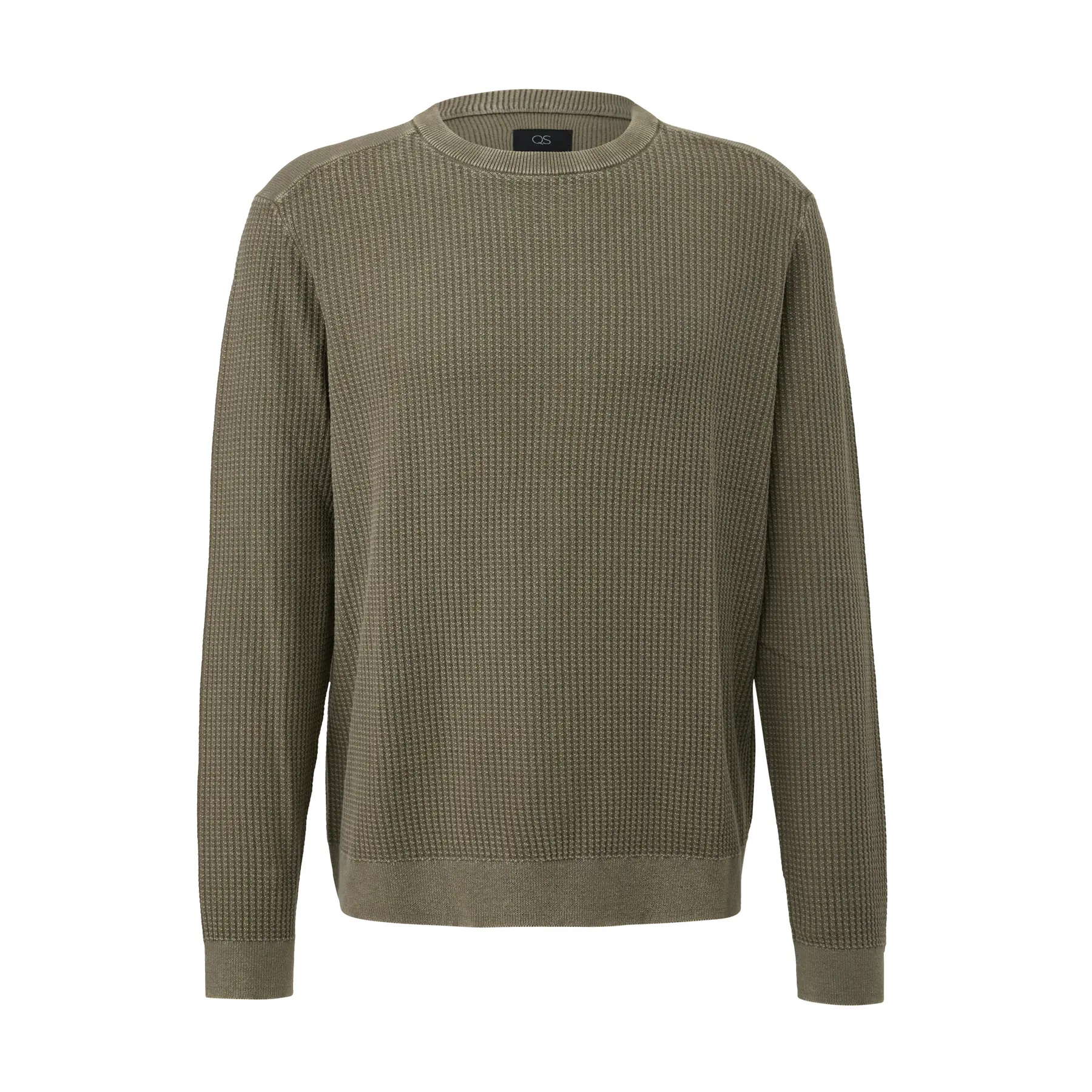 Pullover aus gewaschenem Stoff mit strukturiertem Muster QS