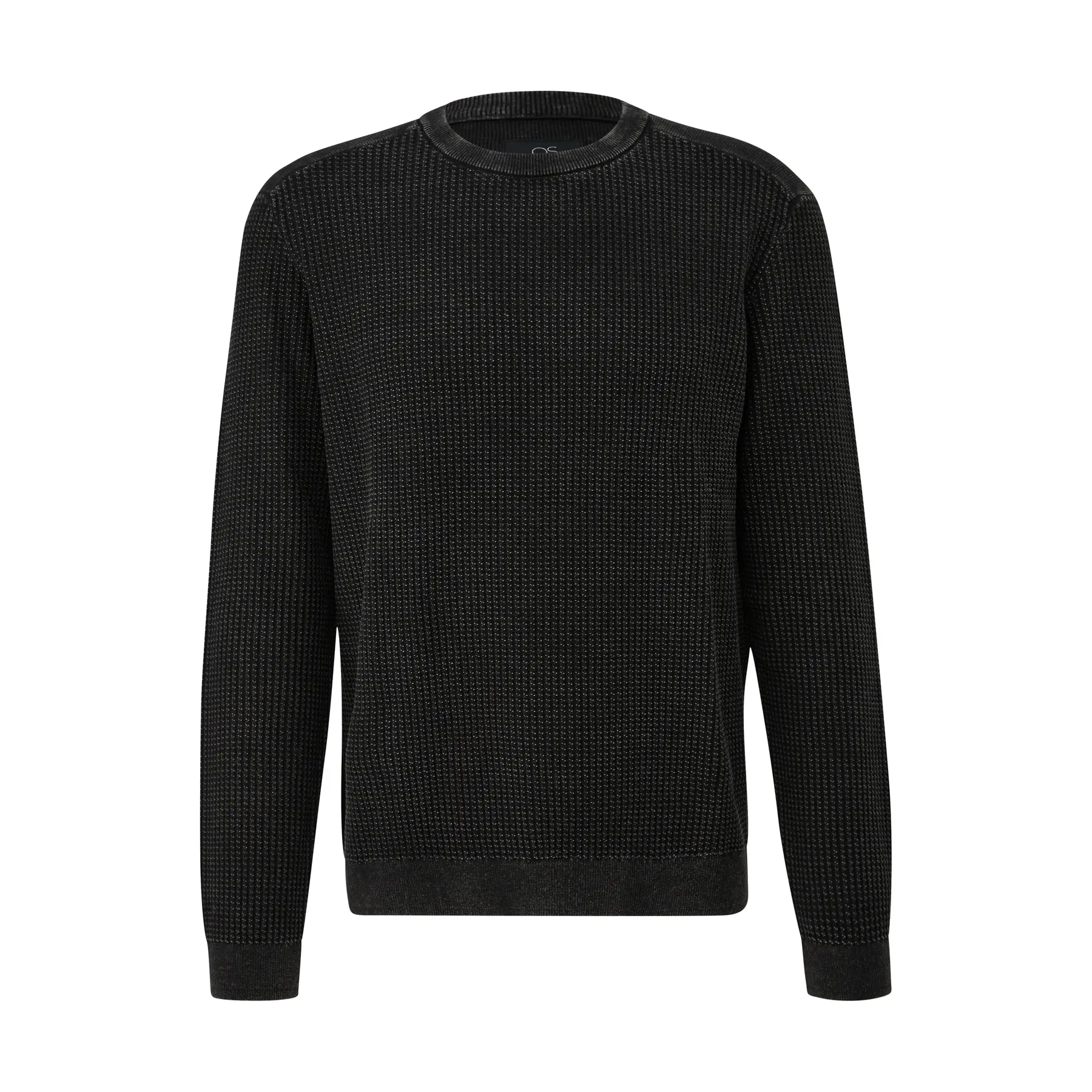 Pullover aus gewaschenem Stoff mit strukturiertem Muster QS