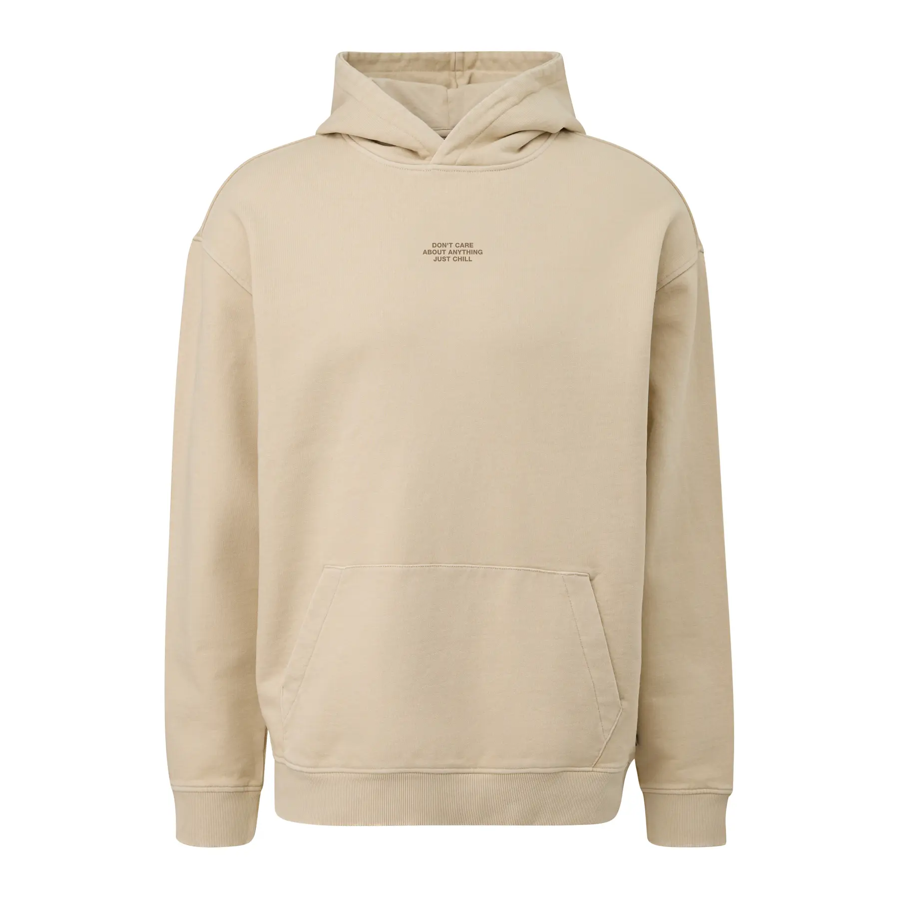 Grau Verwaschenes Kapuzensweatshirt aus Baumwolle mit Frontdruck QS