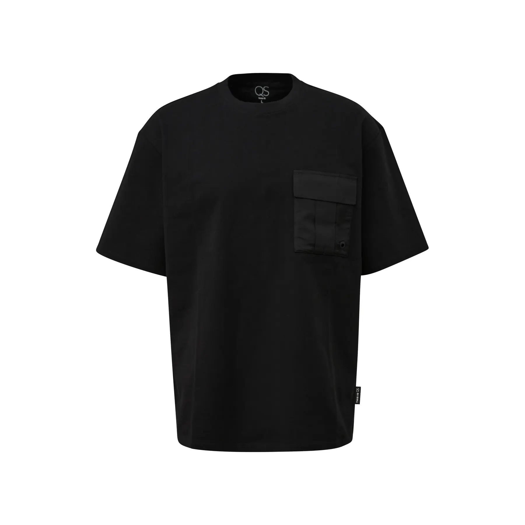 Jersey T-Shirt mit Brusttasche QS