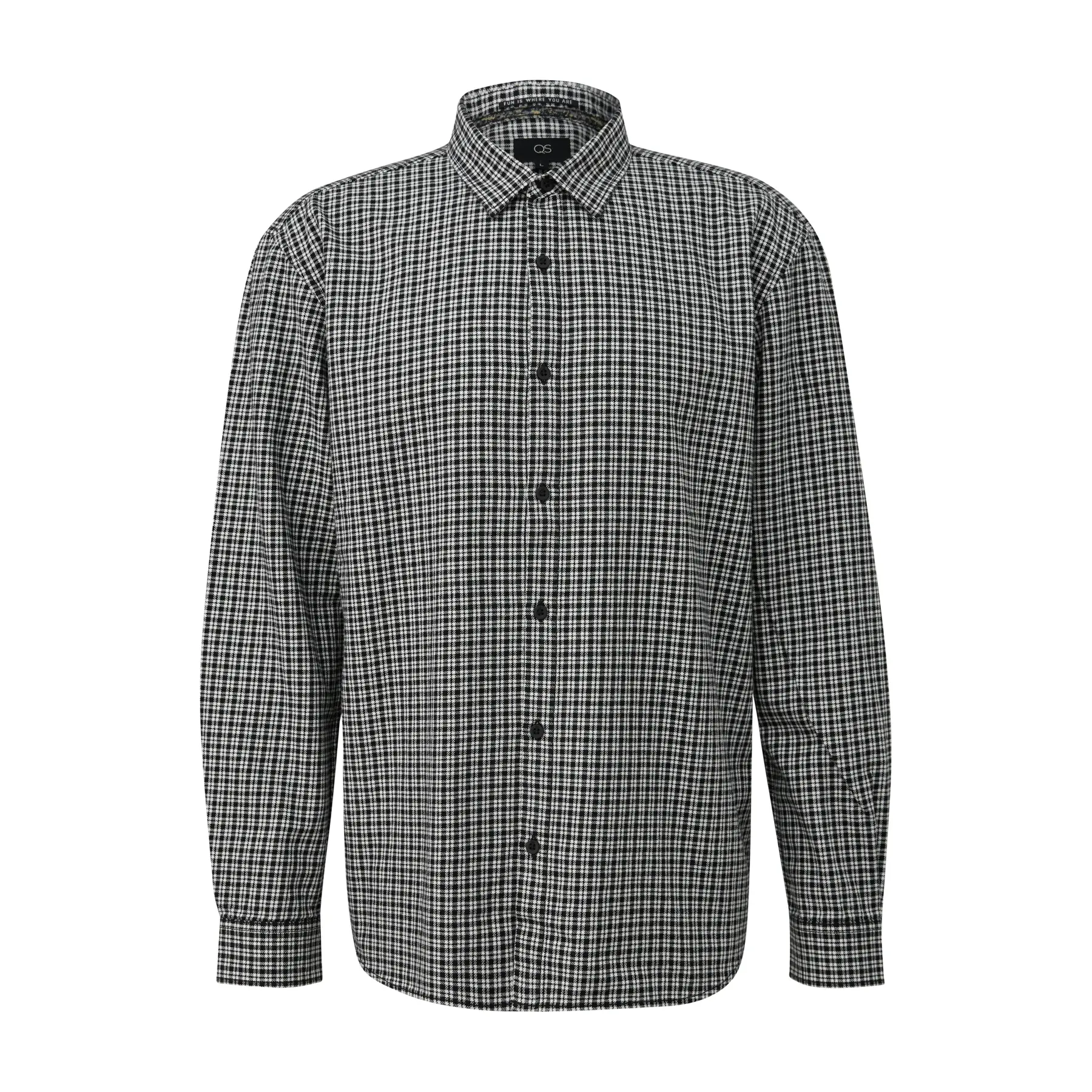 Flannel Long Sleeve Button-Down Shirt Qs