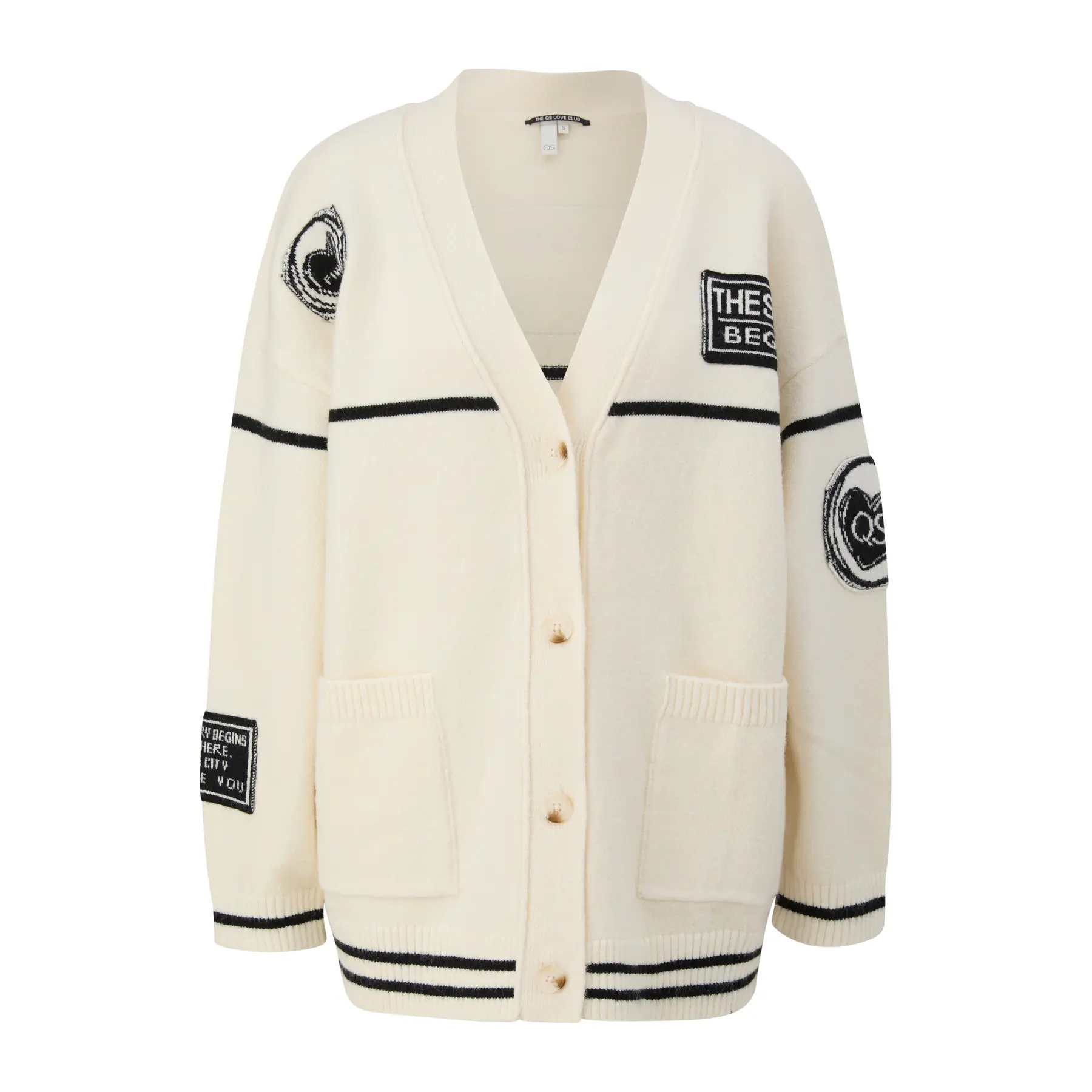 Lässige Damen-Cardigan mit Patches QS