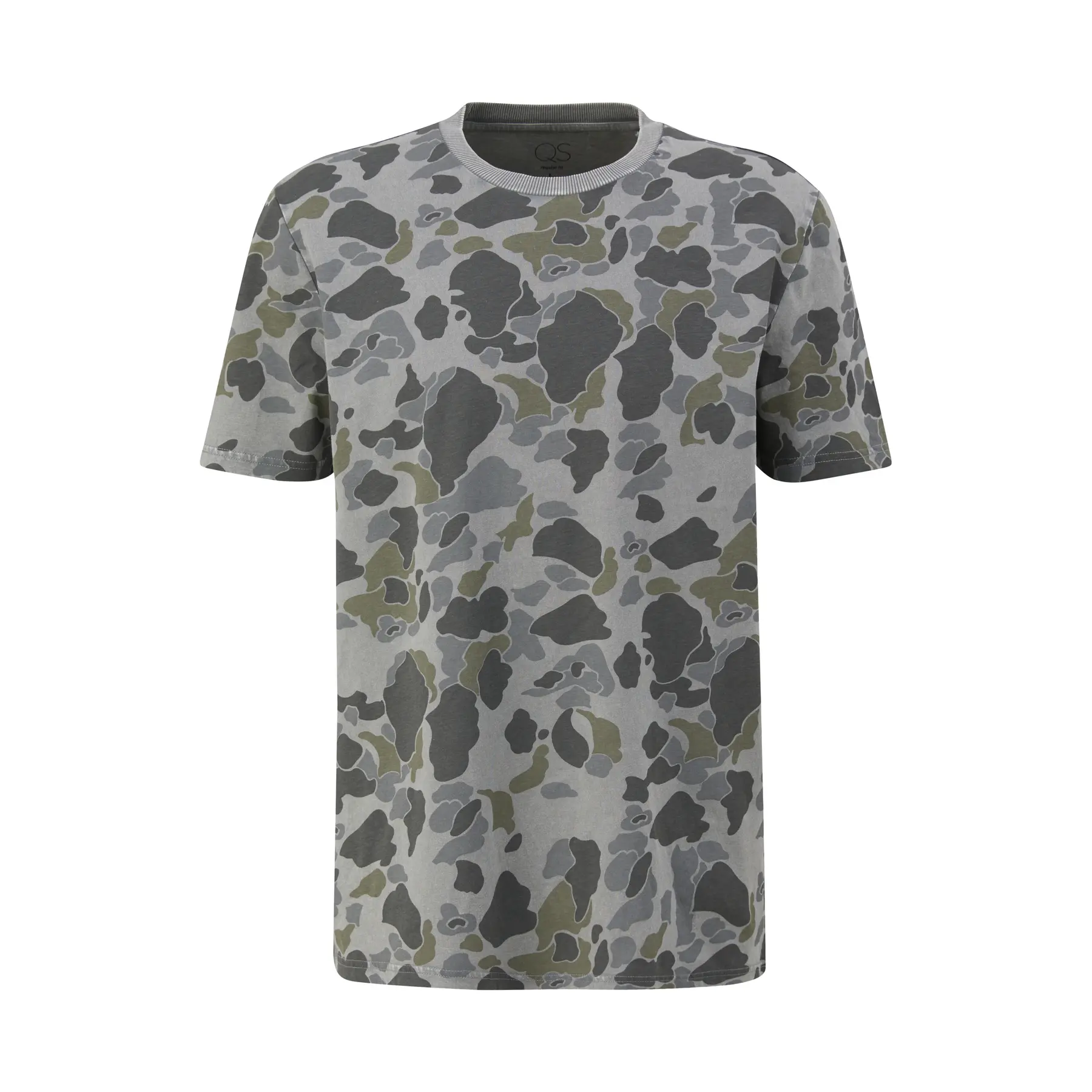 T-Shirt mit weicher Verarbeitung und Allover-Tarnmuster QS